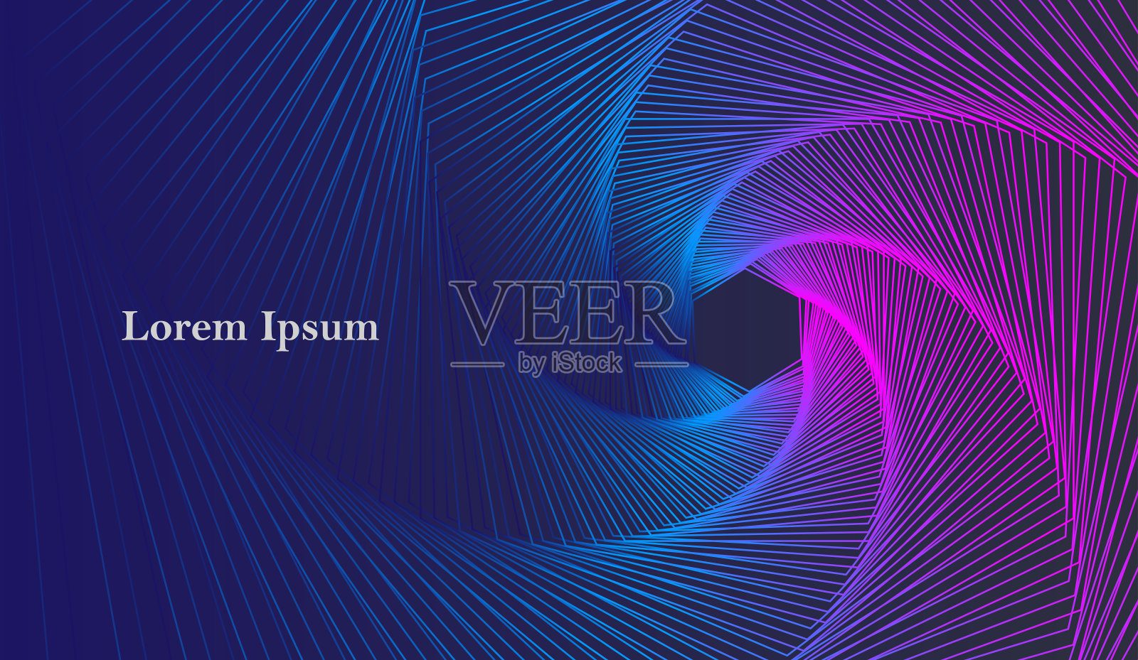 抽象蓝色紫色六边形，网络图像，几何图案，技术背景，工程概念插画图片素材