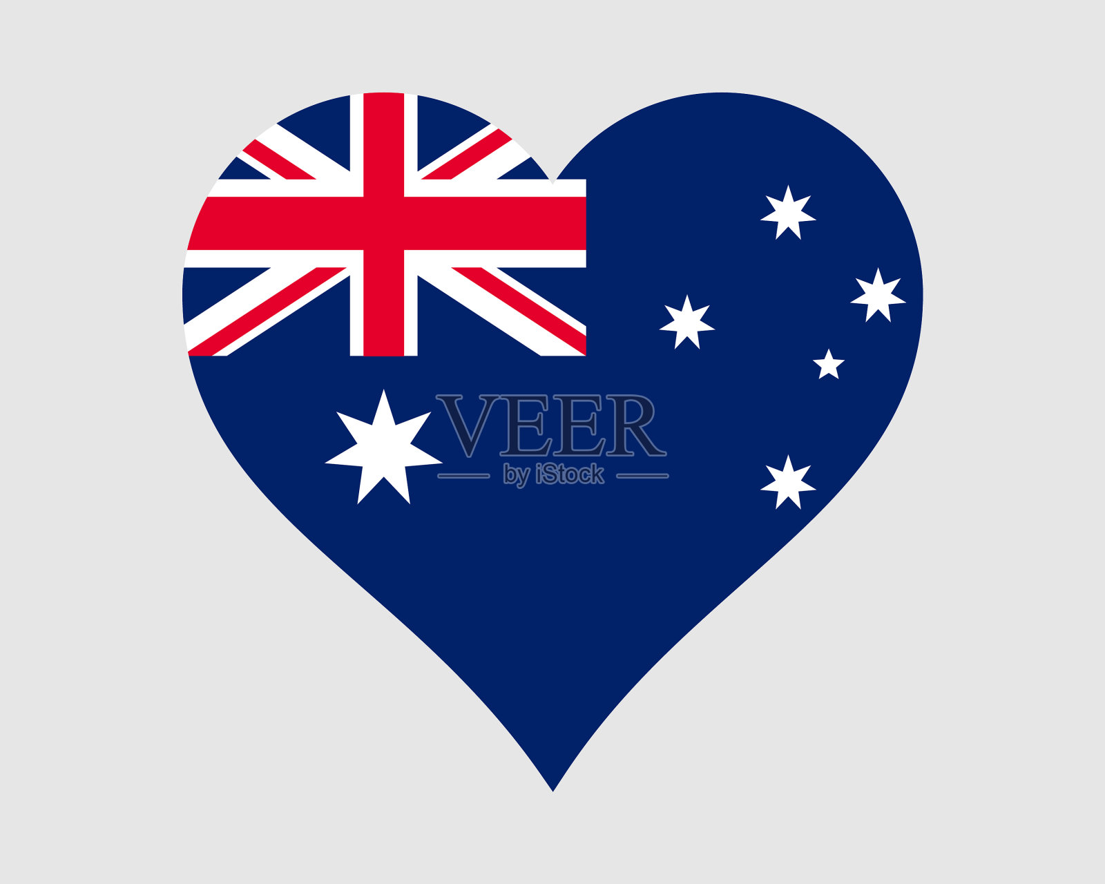 澳大利亚的心旗插画图片素材