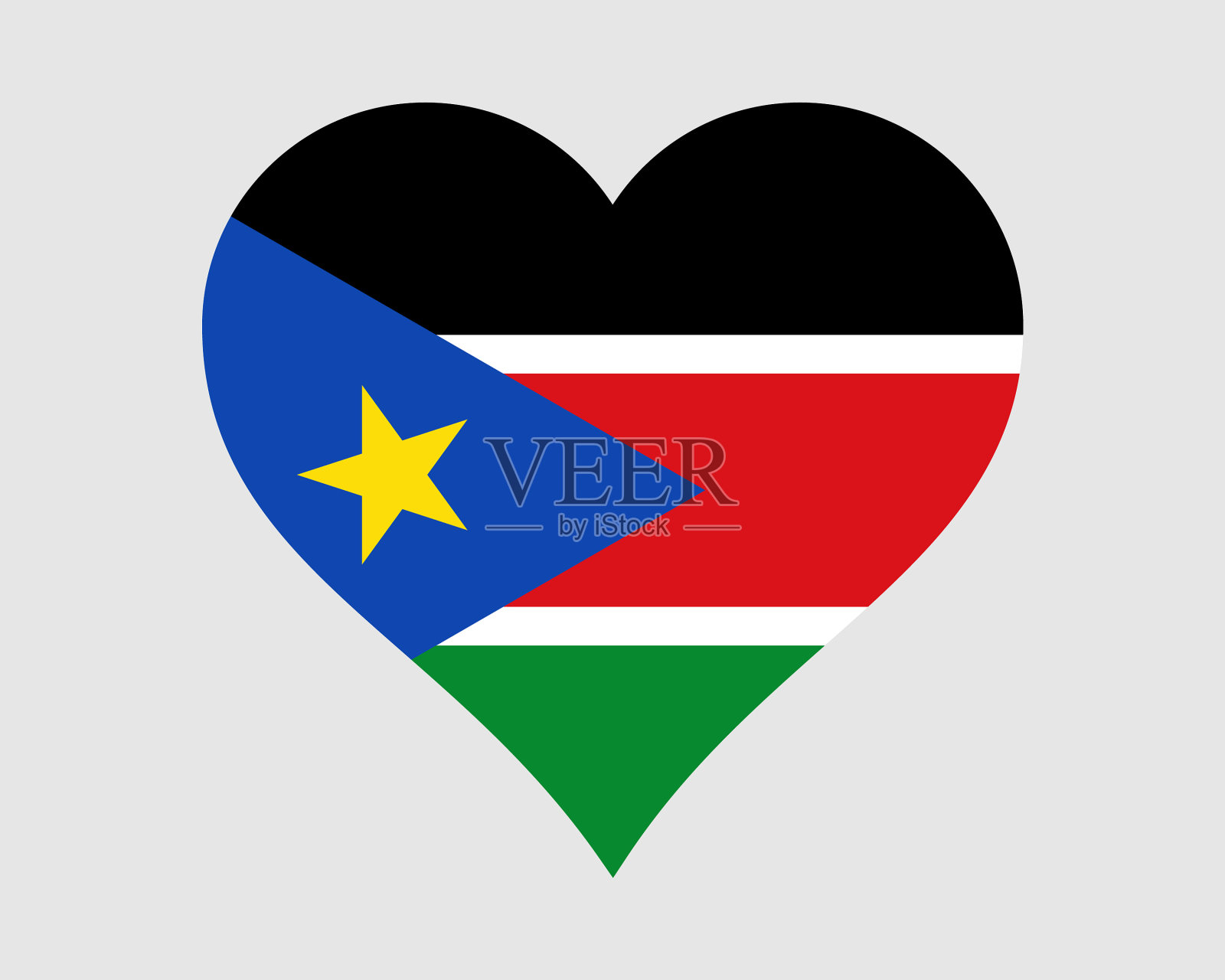 南苏丹苏丹爱心旗图标标志插画图片素材