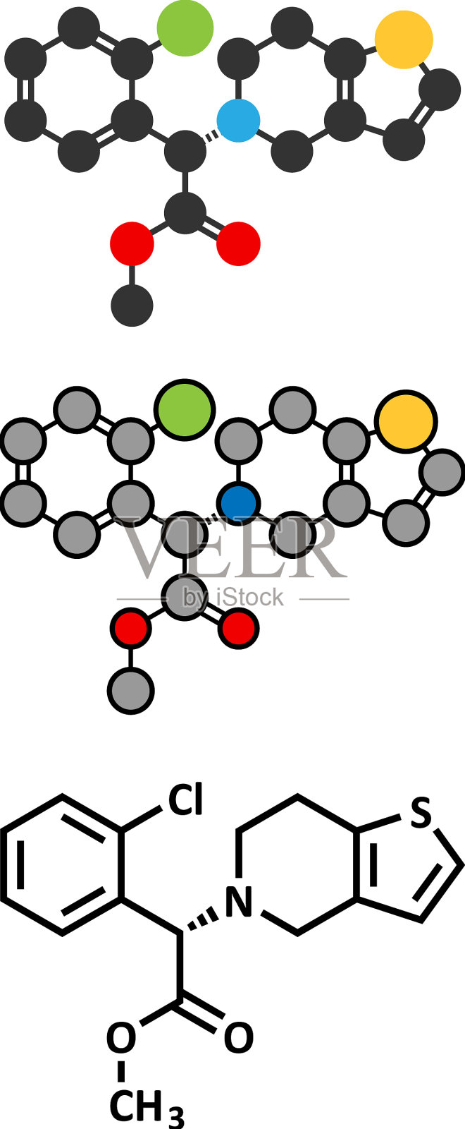 氯吡格雷抗血小板剂分子抑制作用插画图片素材