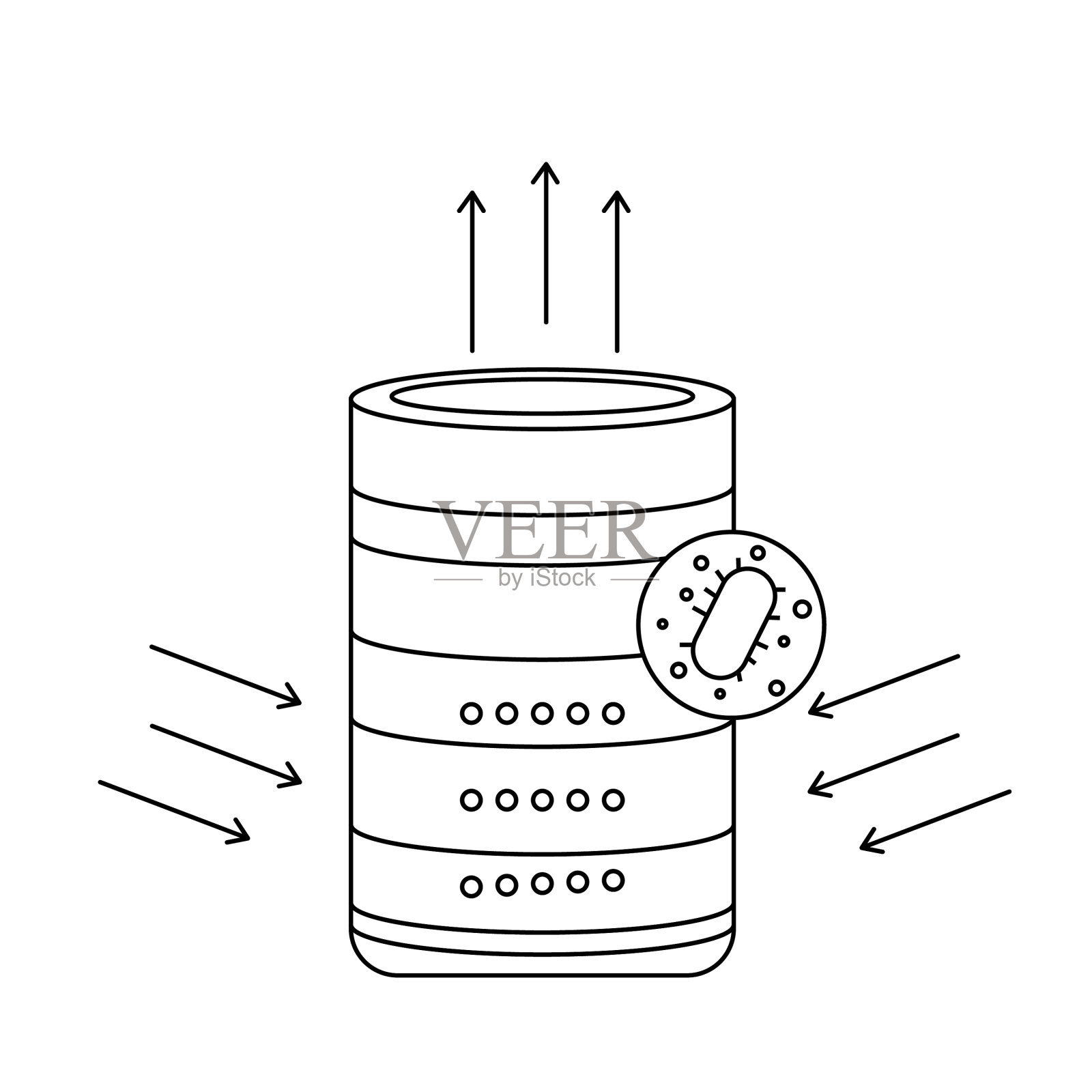 空气净化器孤立在白色背景插画图片素材