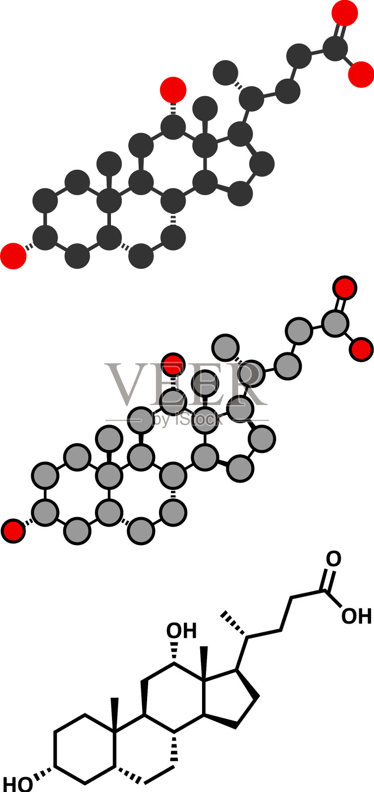 脱氧胆酸也用作胆汁酸分子设计元素图片