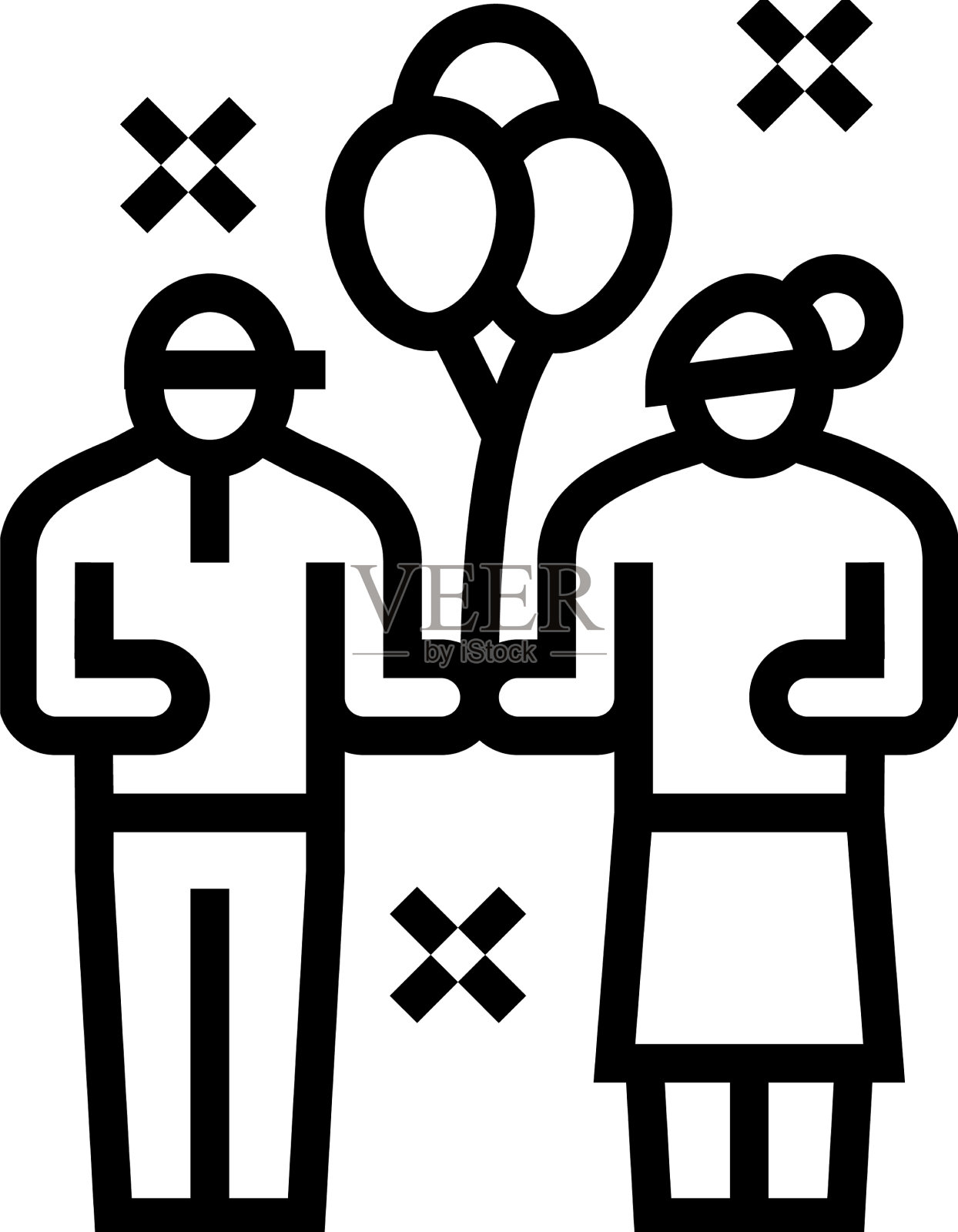 孩子们在游乐园享受图标设计元素图片