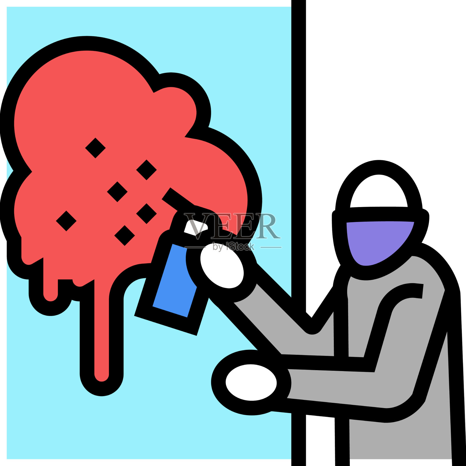 涂鸦犯罪彩色图标设计元素图片