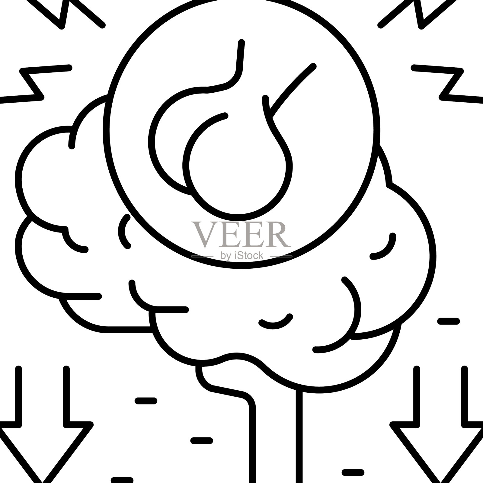 垂体功能低下内分泌科线图标设计元素图片