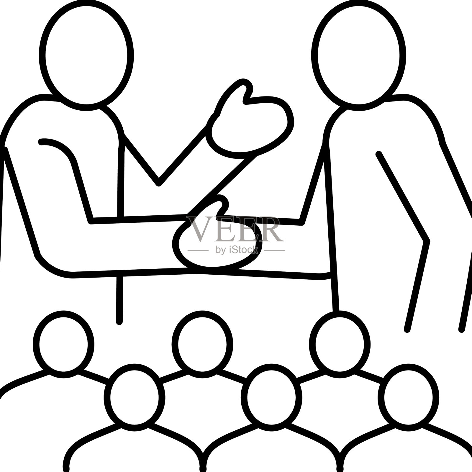 友谊的人看重线图标设计元素图片