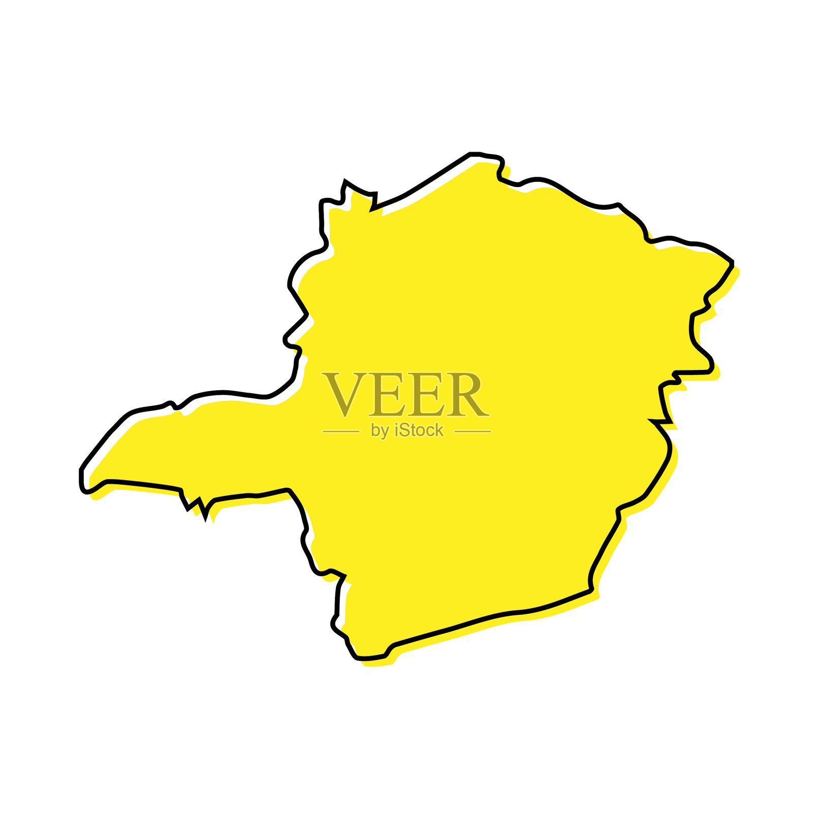 简单的米纳斯吉拉斯州地图轮廓是一个州设计元素图片