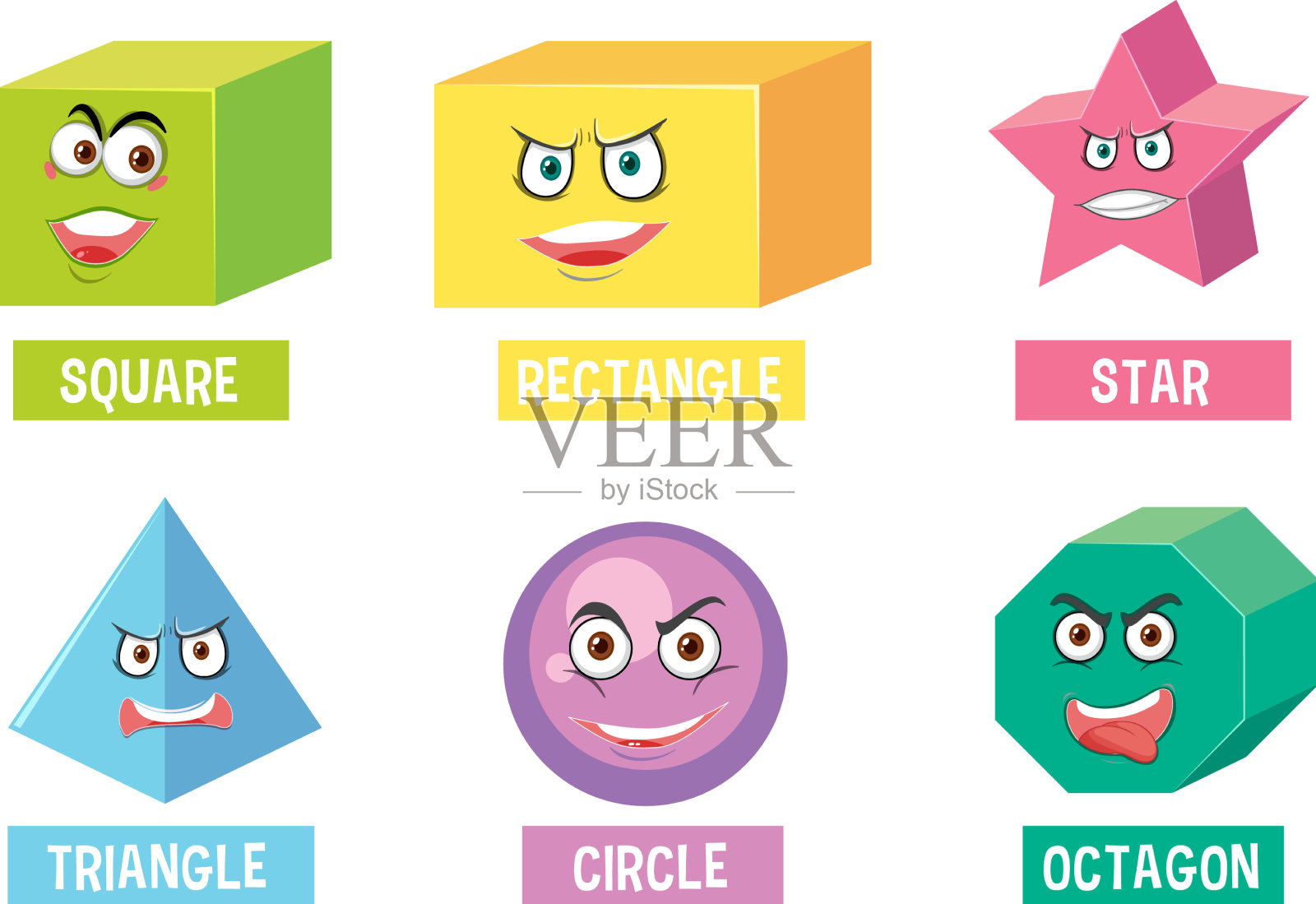 一组数学几何形状插画图片素材