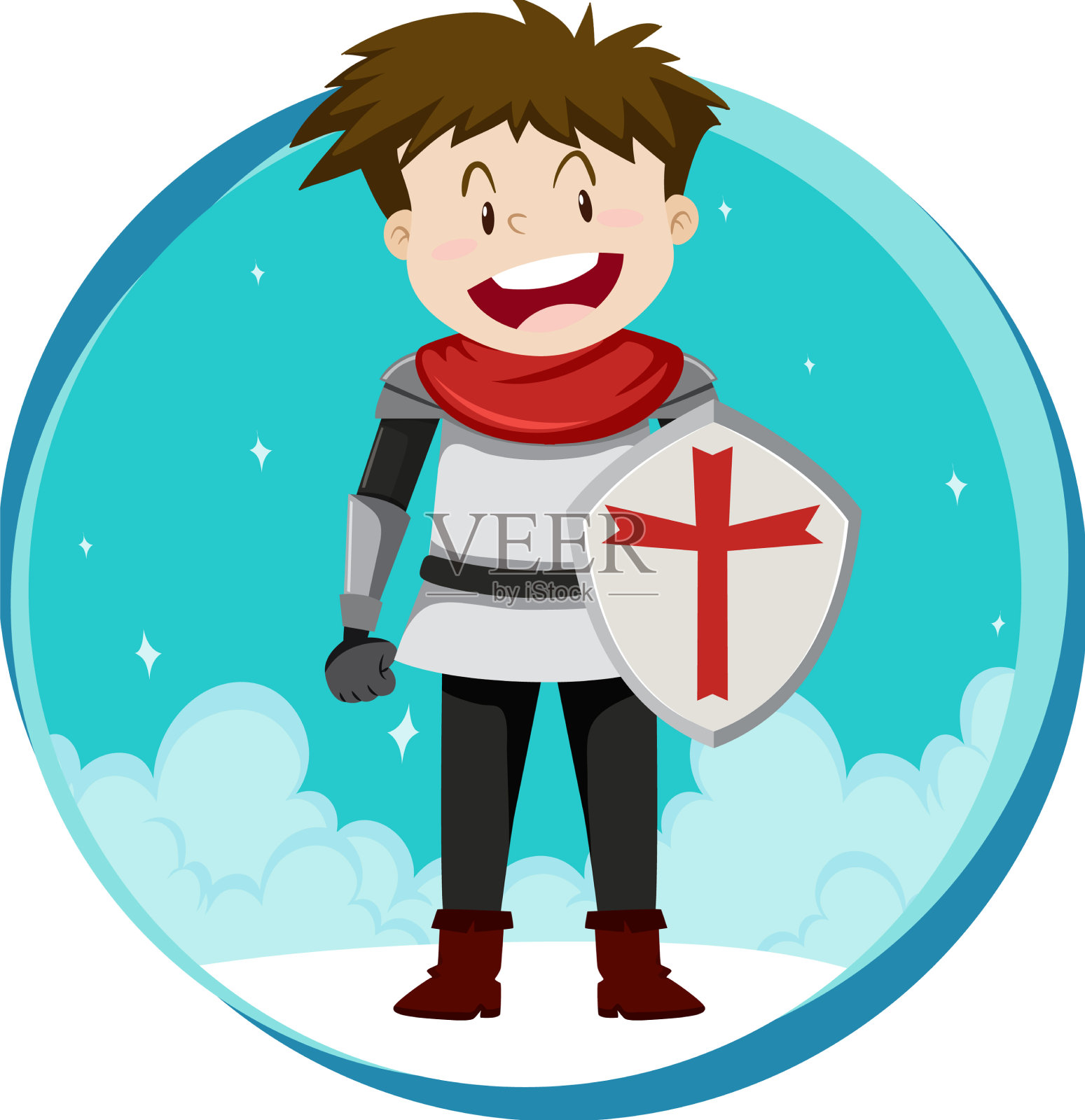 白色背景的奇幻骑士角色设计元素图片