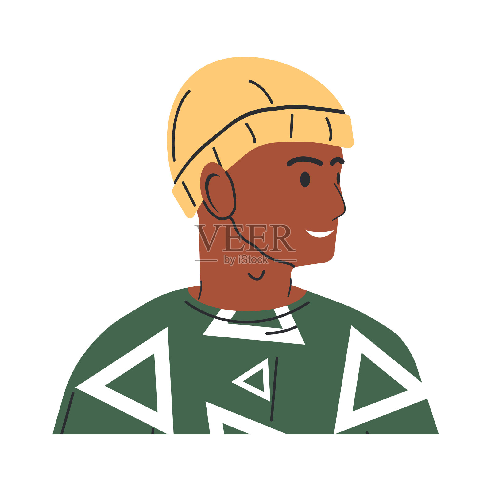 年轻人穿着时髦的街头服饰设计元素图片