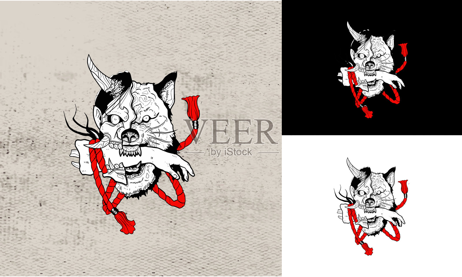 头部怪兽野兽设计插画图片素材