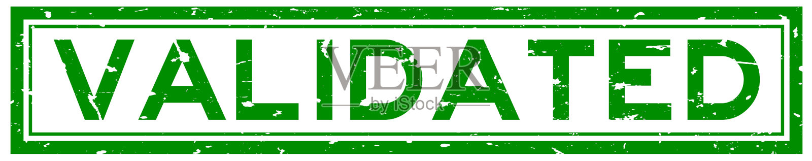 Grunge绿色验证字方橡胶密封设计元素图片