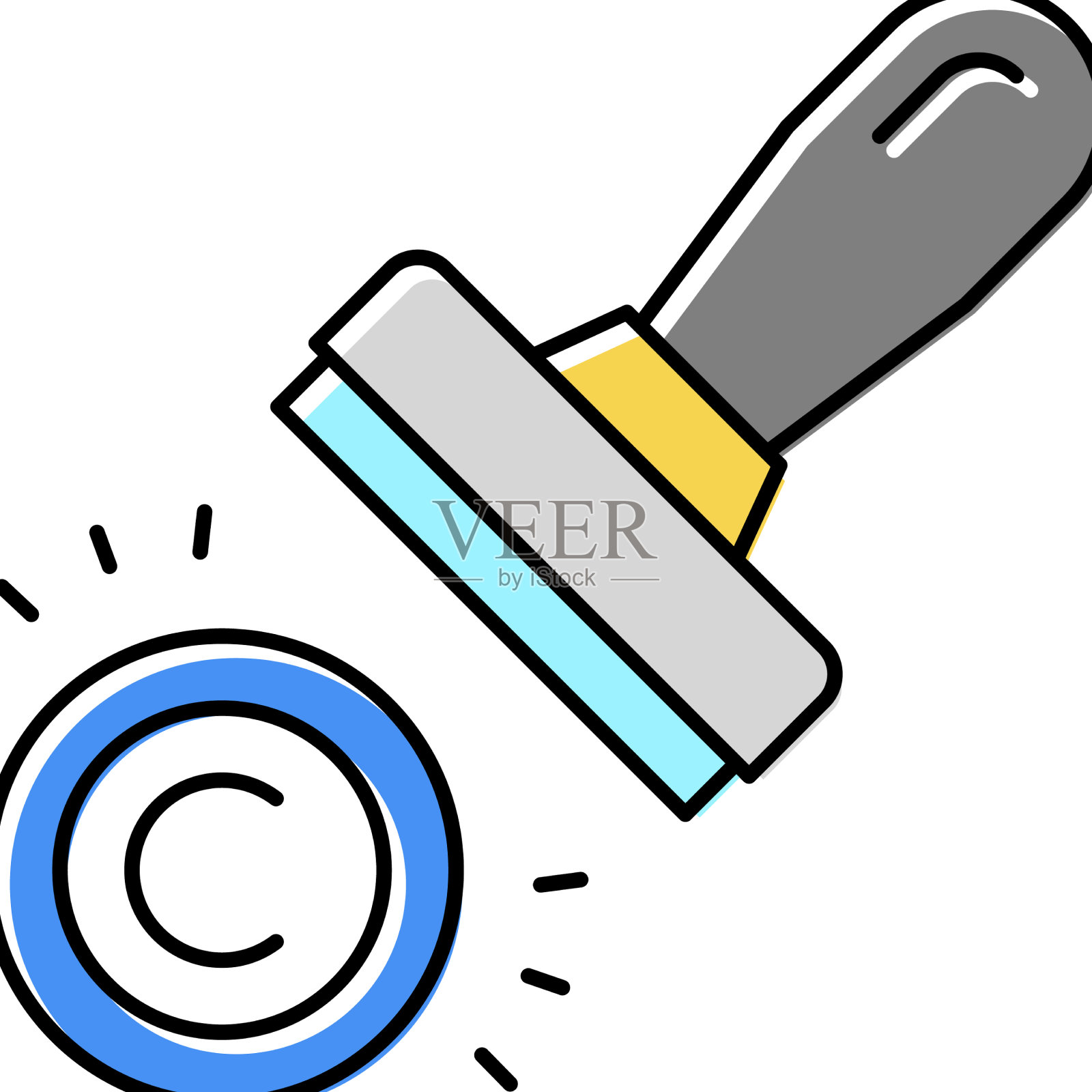 版权标志邮票颜色图标插画图片素材