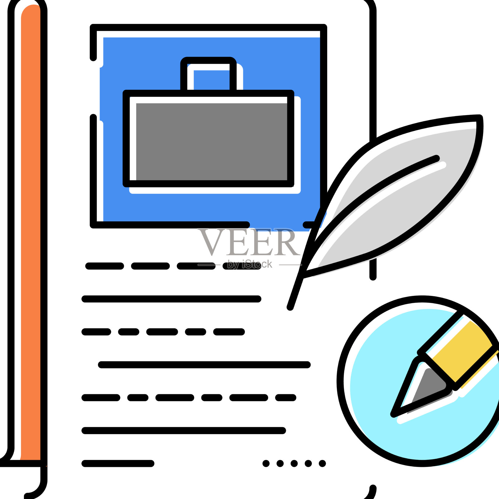 讲故事写作颜色图标设计元素图片