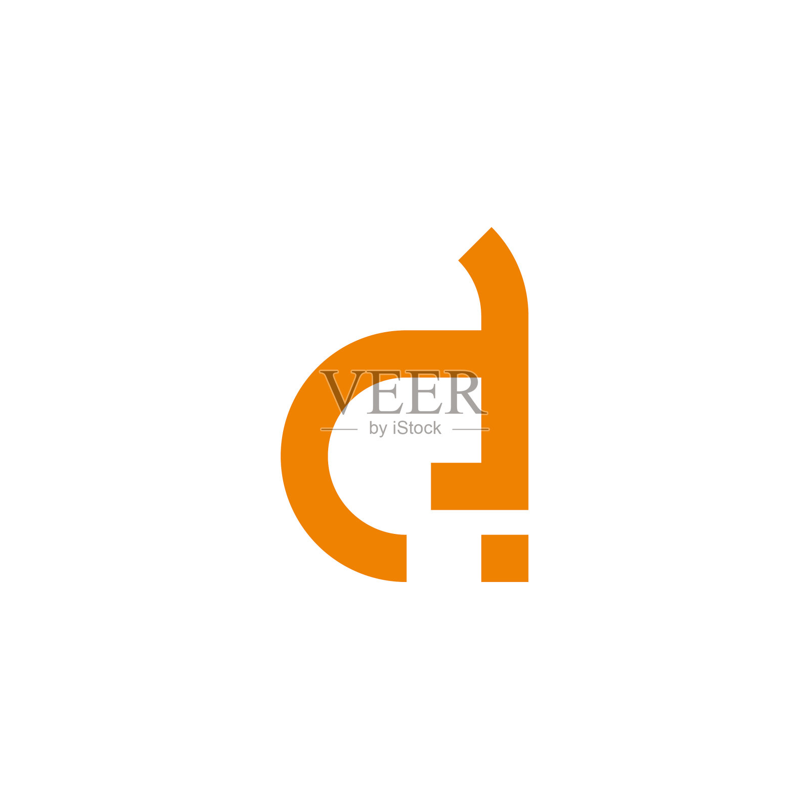 字母德简单几何黄线标志设计元素图片