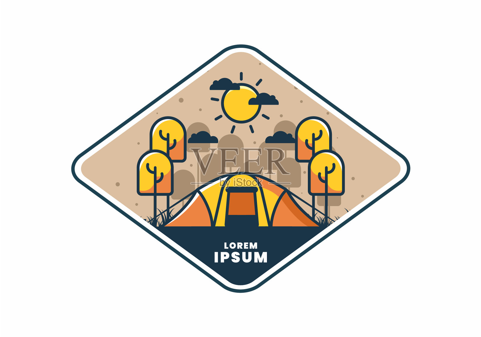 用大帐篷露营插画图片素材