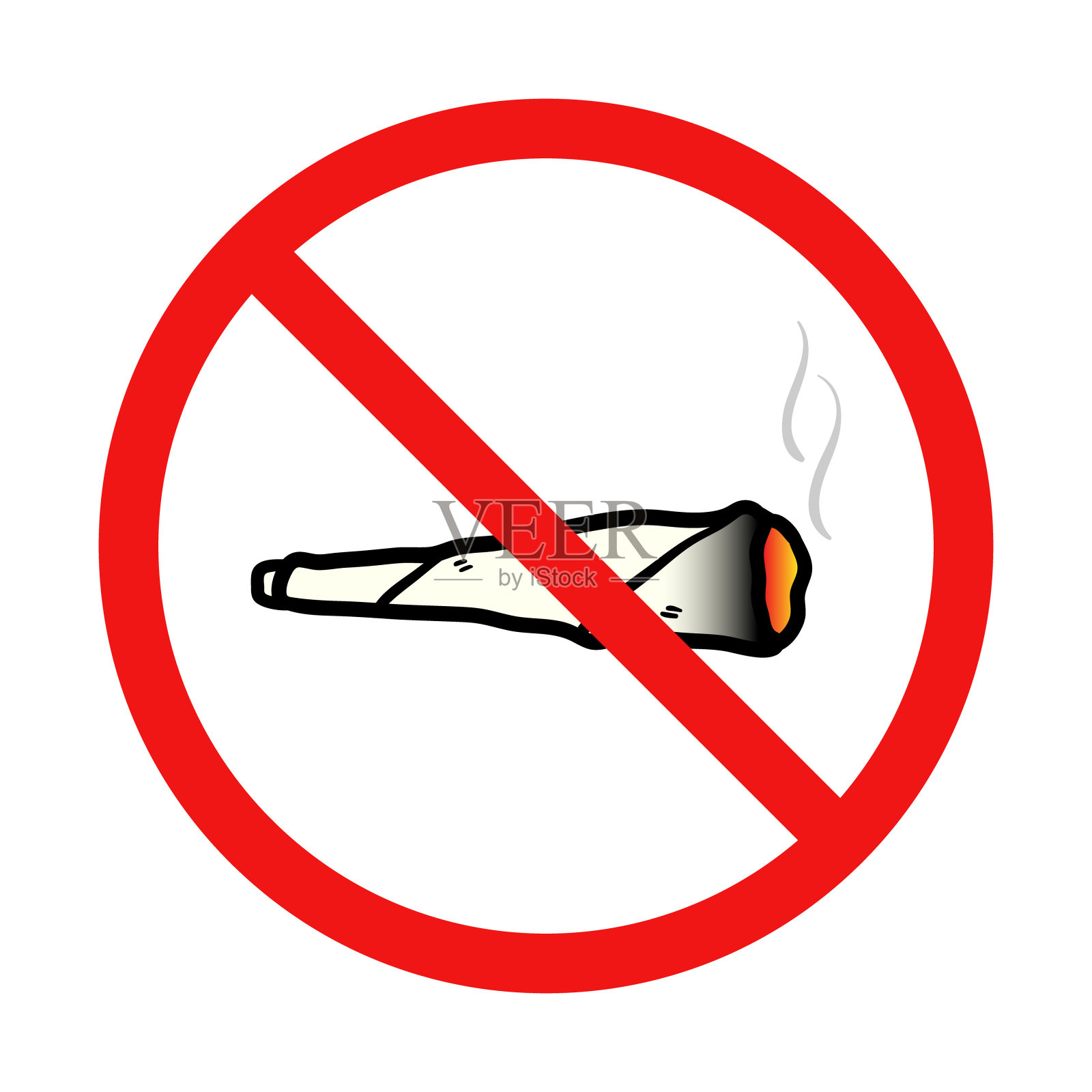 白色背景上无大麻标志插画图片素材