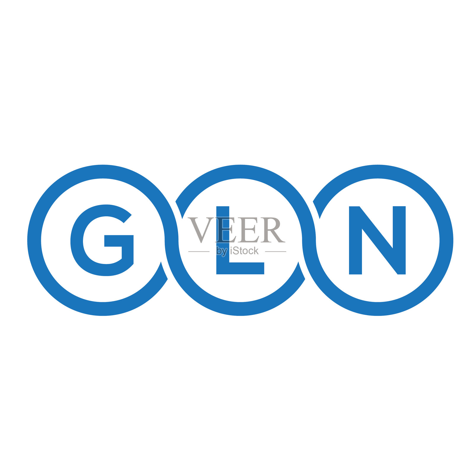 白底GLN字母logo设计插画图片素材