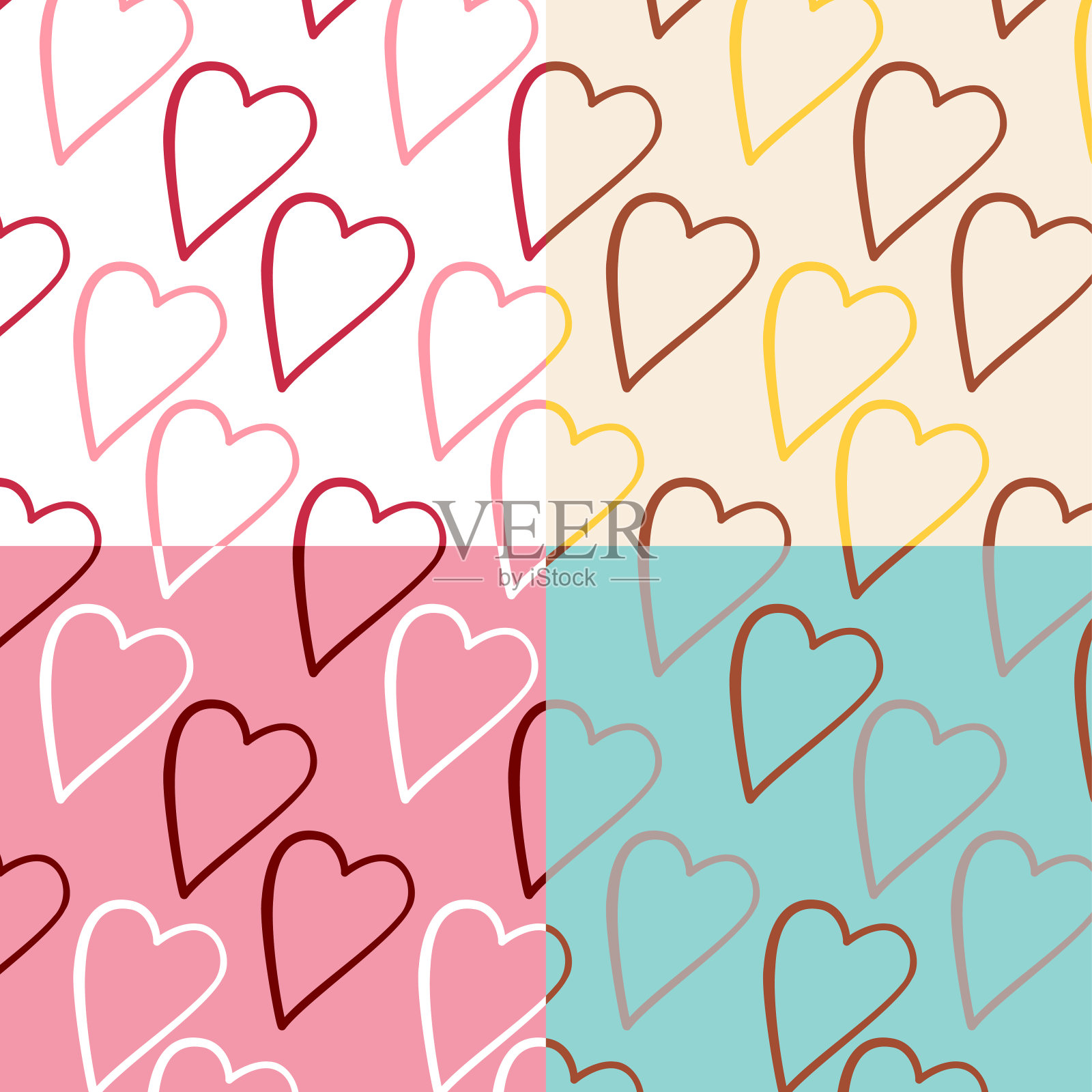 情人节快乐。浪漫情人节设计元素。节日装饰对象插画图片素材