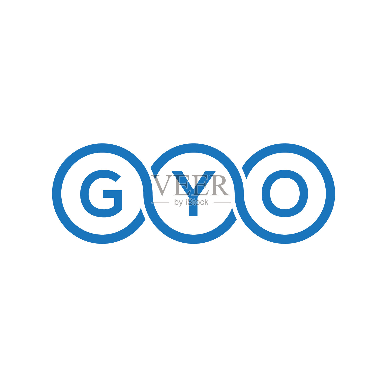 Gyo字母标志设计，白底Gyo图标素材