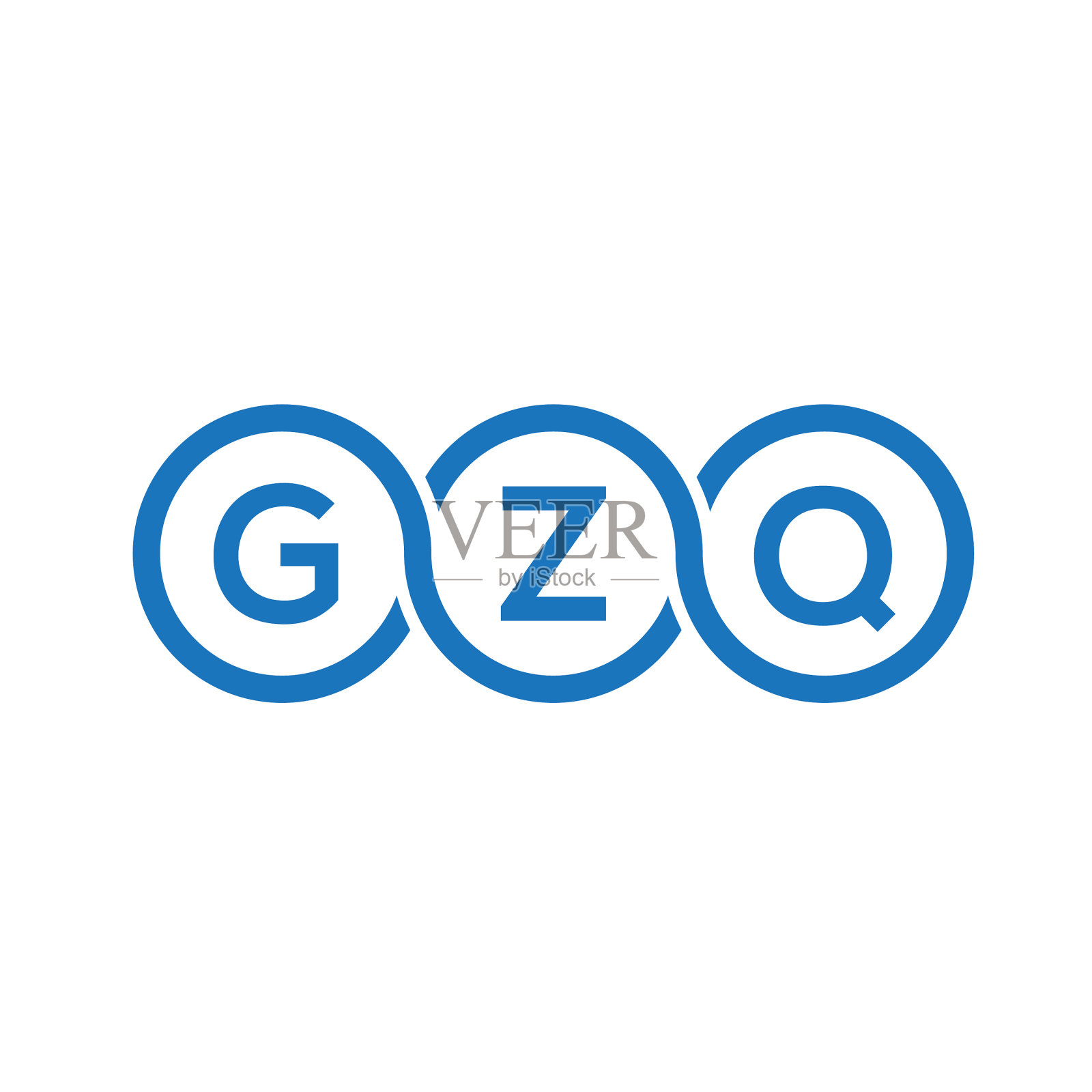 GZQ字母logo设计，白底GZQ插画图片素材