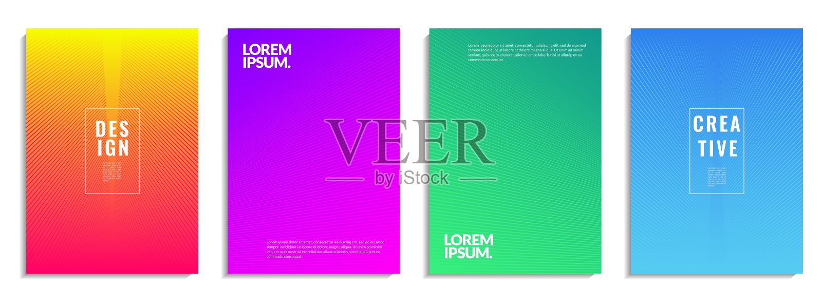 最小的封面设计。彩色的半色调网点形状设计模板素材