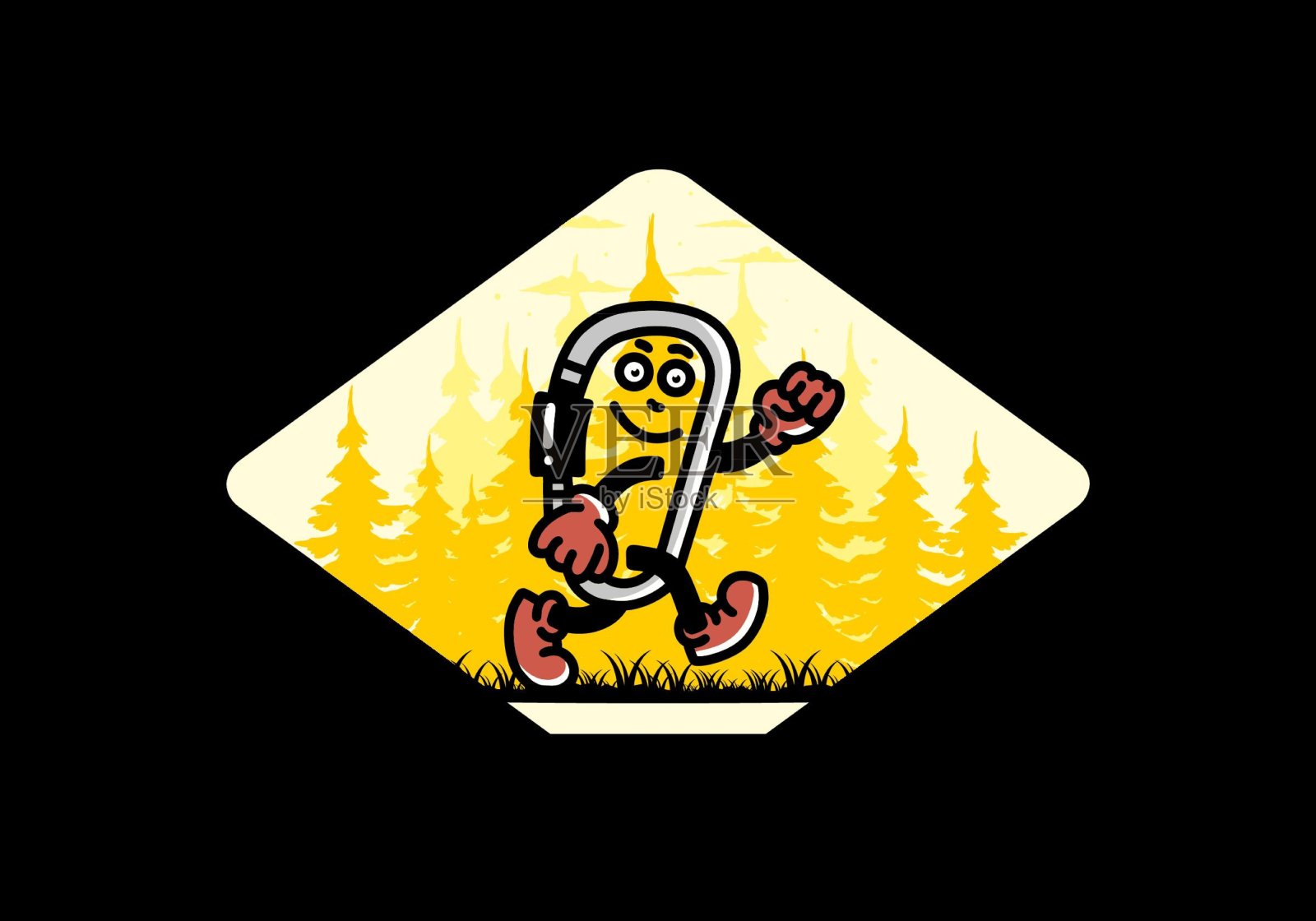 行走有趣的钩插图设计插画图片素材