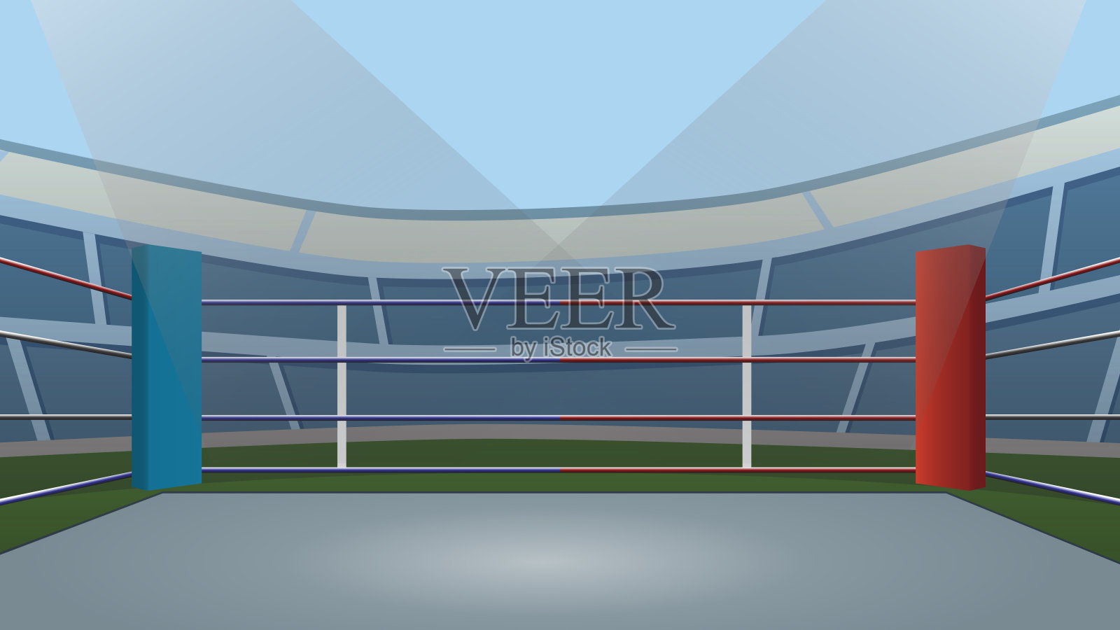 拳击场，体育比赛的场地。矢量图插画图片素材