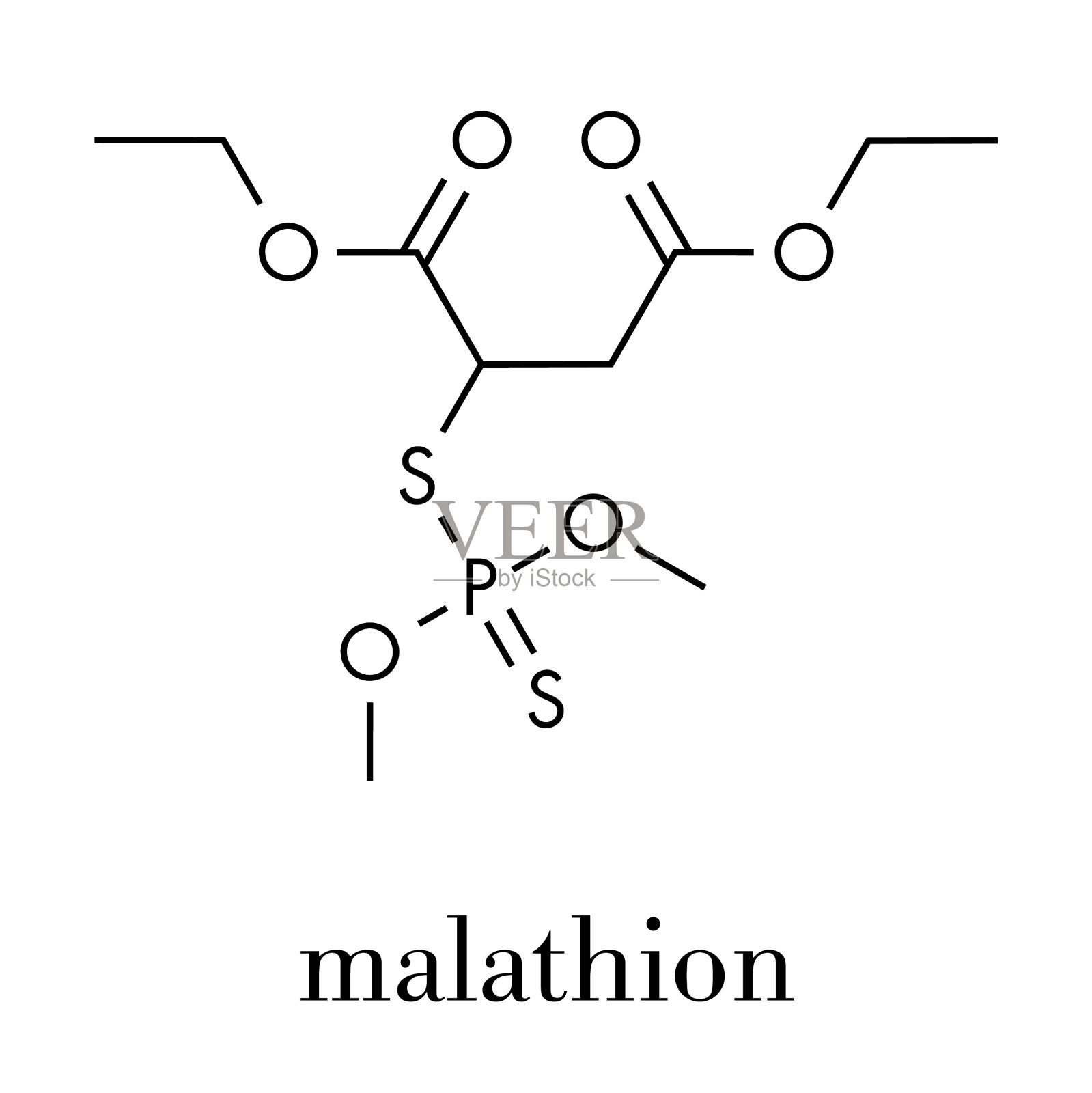 马拉硫磷杀虫剂分子用于治疗头部插画图片素材