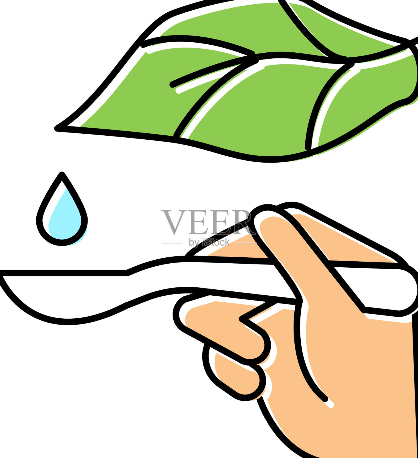 植物滴顺势疗法液体在勺子颜色图标设计元素图片