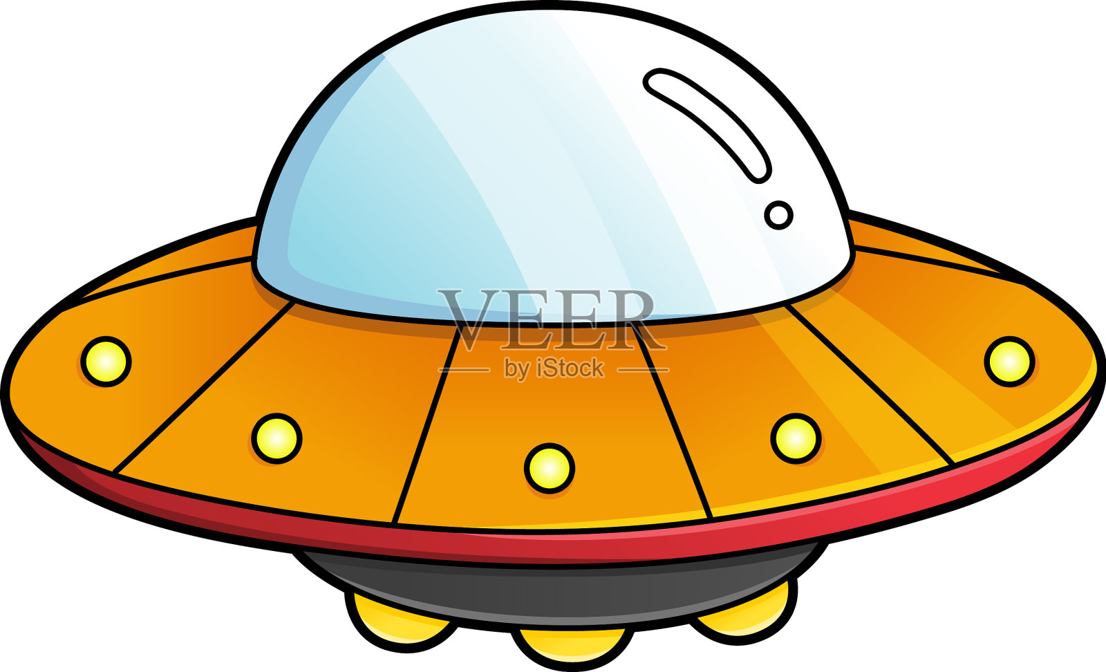 ufo卡通彩色剪贴画设计元素图片