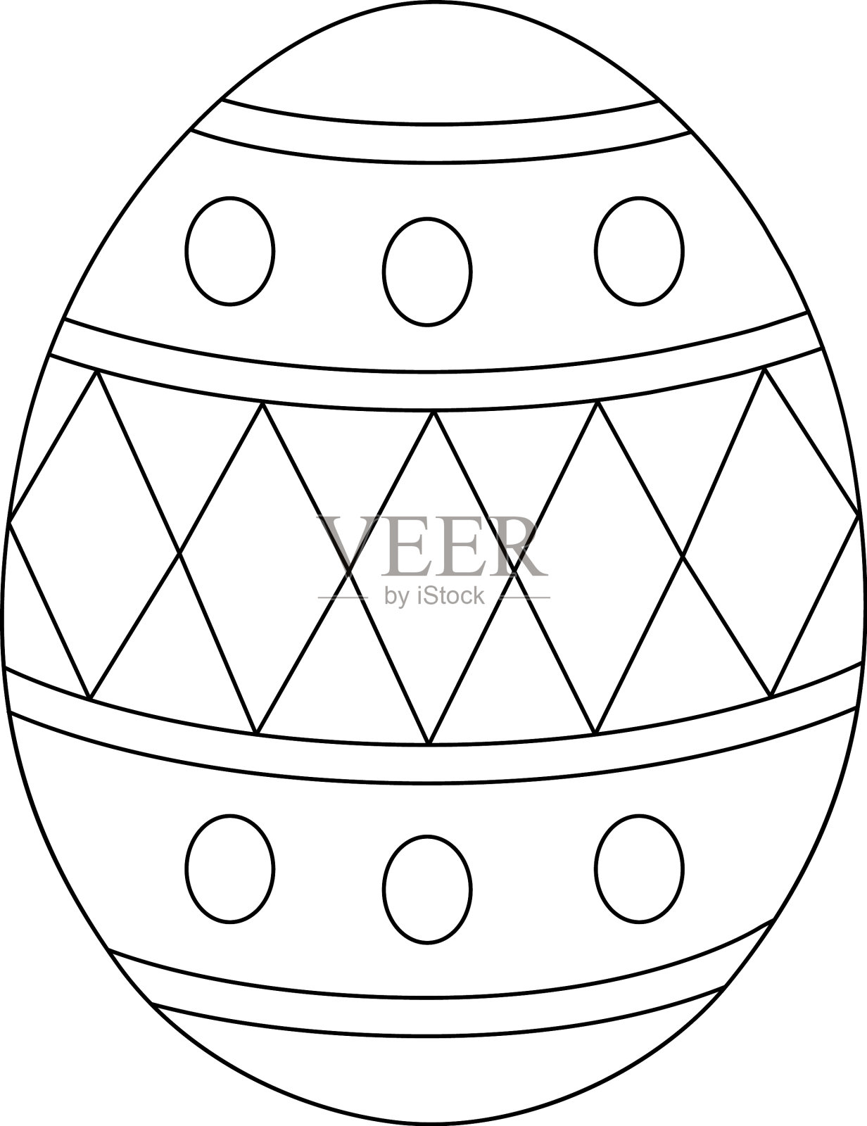 复活节彩蛋隔离儿童着色页插画图片素材