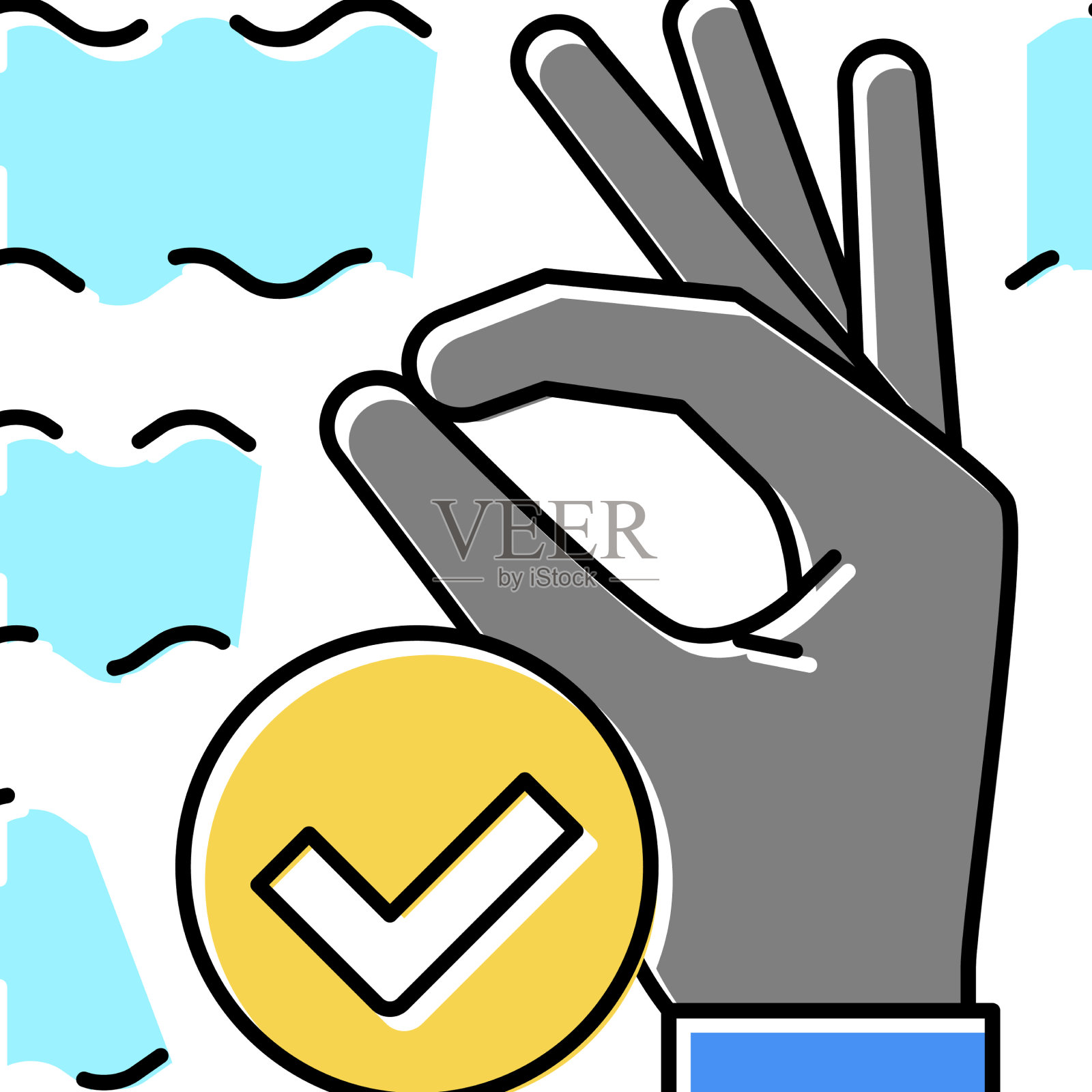 好的，潜水员手势，颜色图标设计元素图片