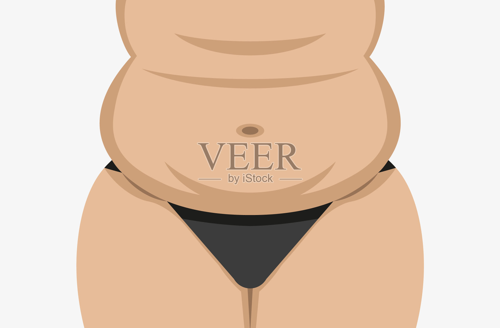 胖女人的肚子，胖女人的肚子插画图片素材