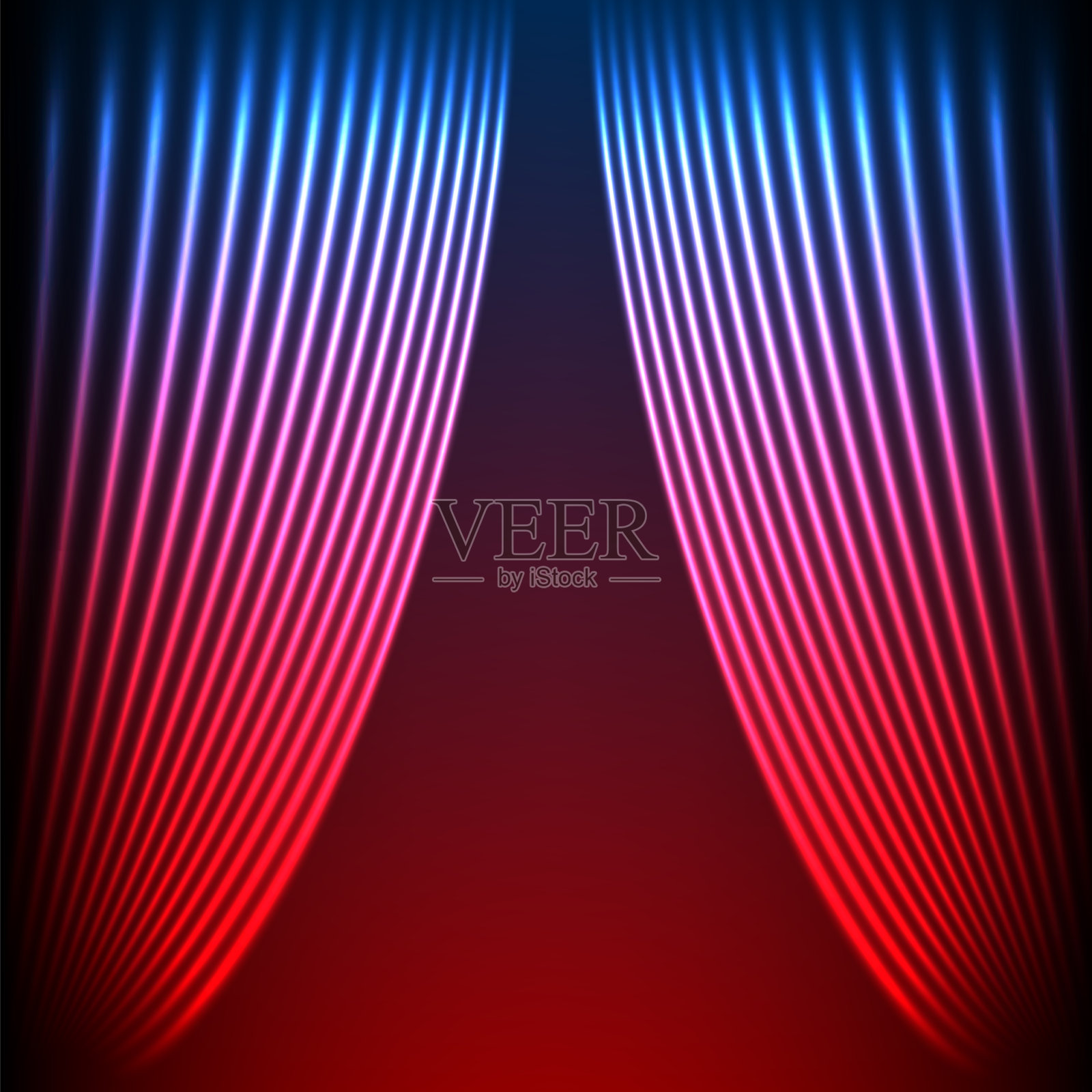 帷帘未来主义背景与80年代风格的霓虹灯插画图片素材