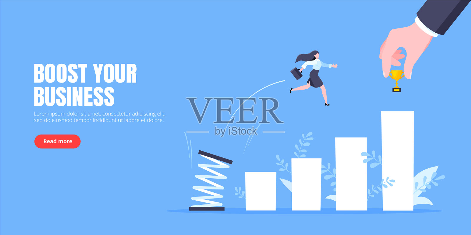 商业导师帮助提高职业生涯与插画图片素材