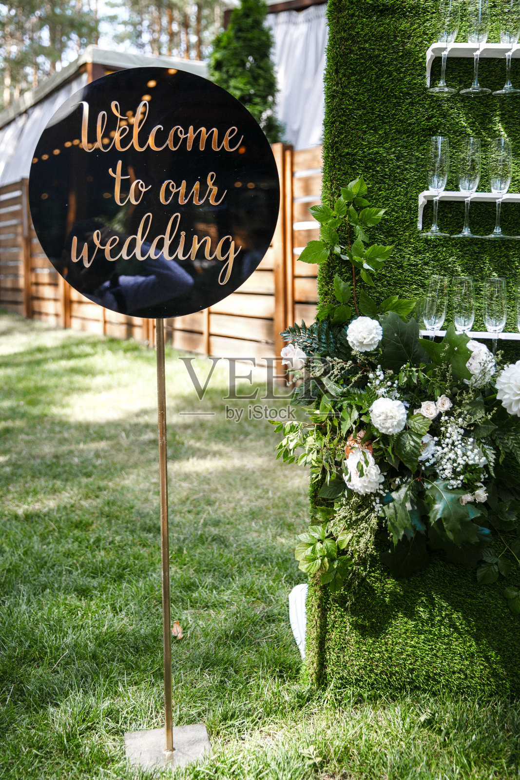 在婚礼上用题词签名照片摄影图片