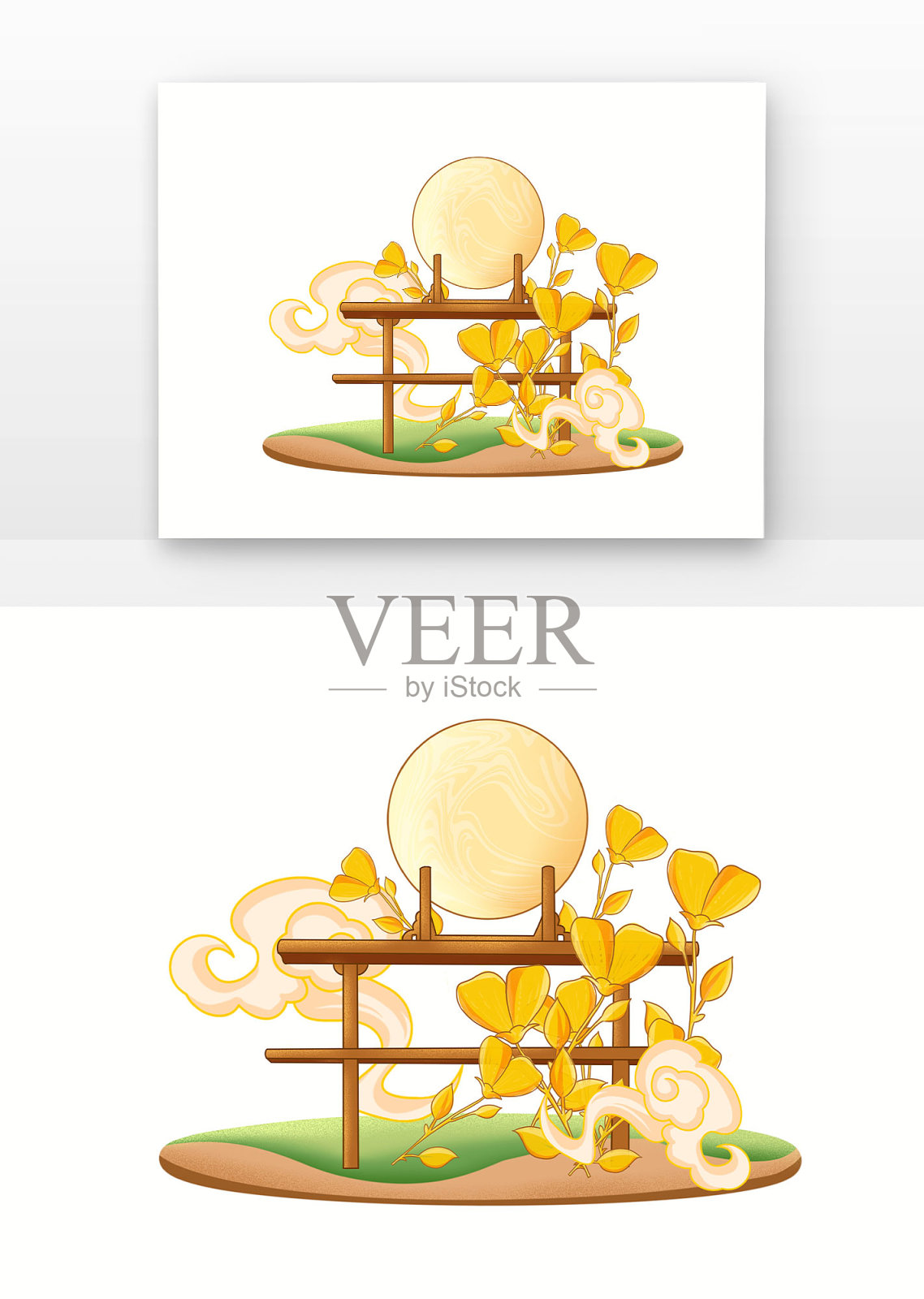 原创元素立秋创意国潮枫叶月亮设计元素图片