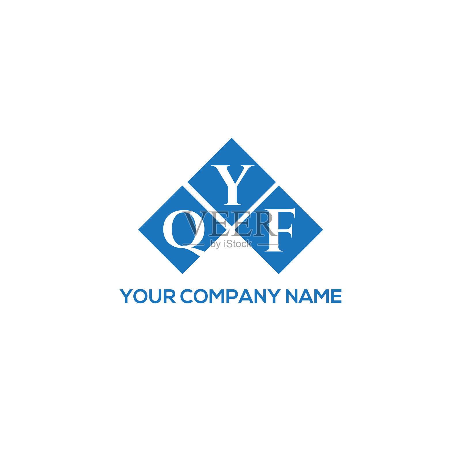 Qyf字母logo设计，白底Qyf插画图片素材