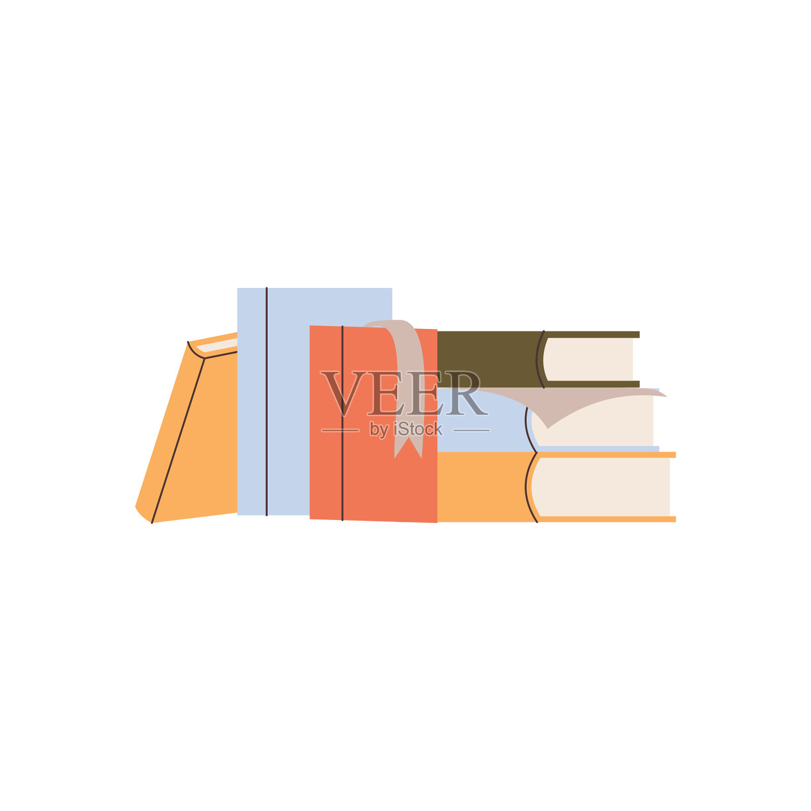 手绘书籍元素为您的设计插画图片素材