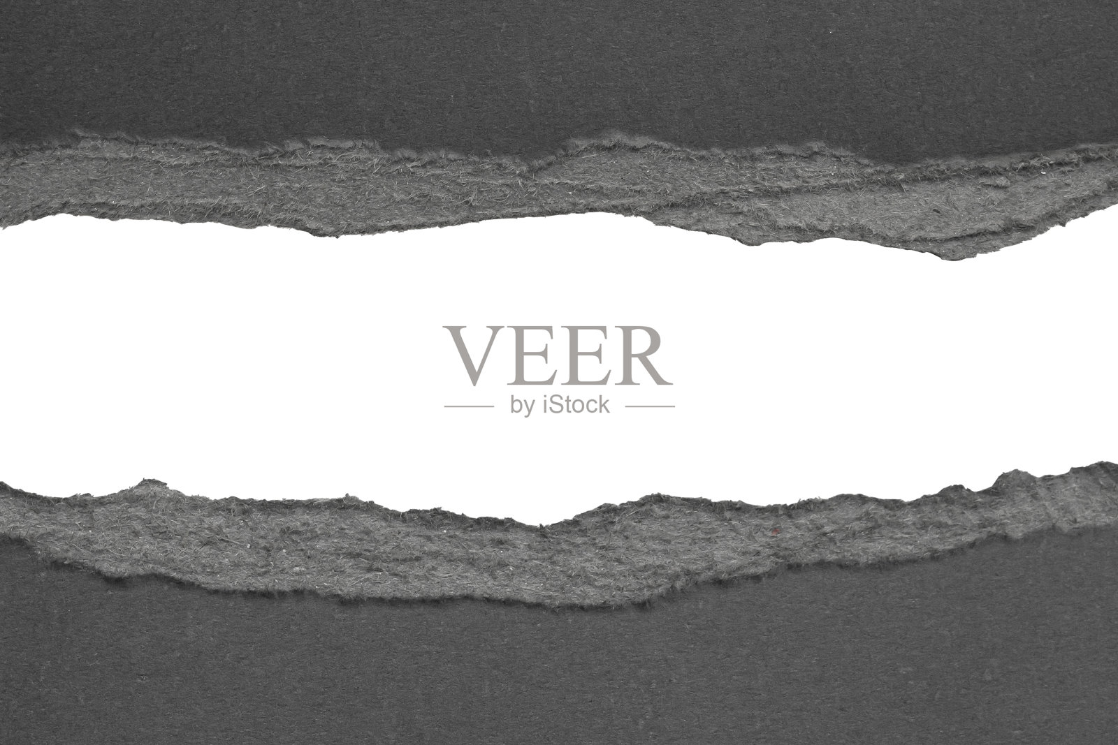 黑色撕破的纸，撕破的边缘在白色背景上孤立的条带照片摄影图片