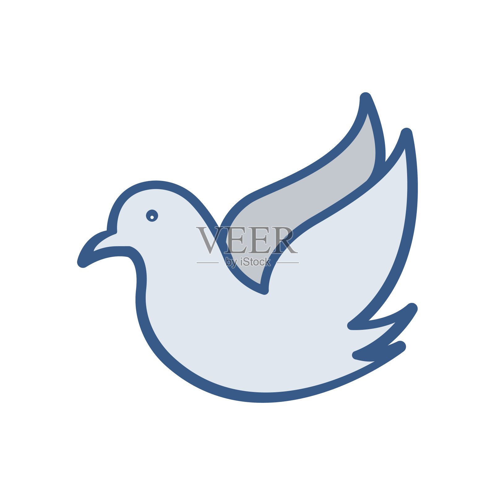 鸽子图标。与婚礼有关的图标。直线颜色图标风格。简单的设计可编辑插画图片素材