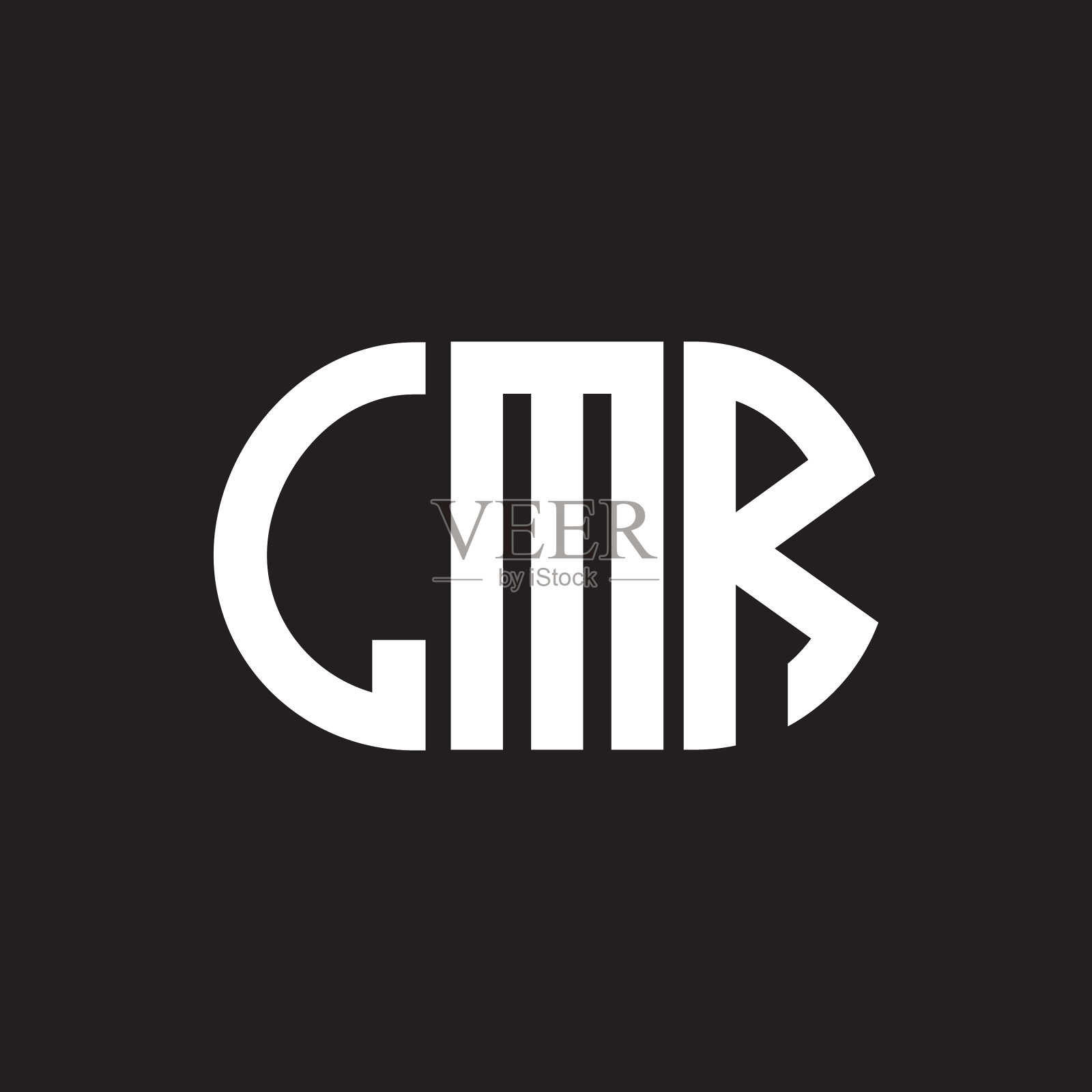 LMR字母标志设计，黑色背景LMR插画图片素材