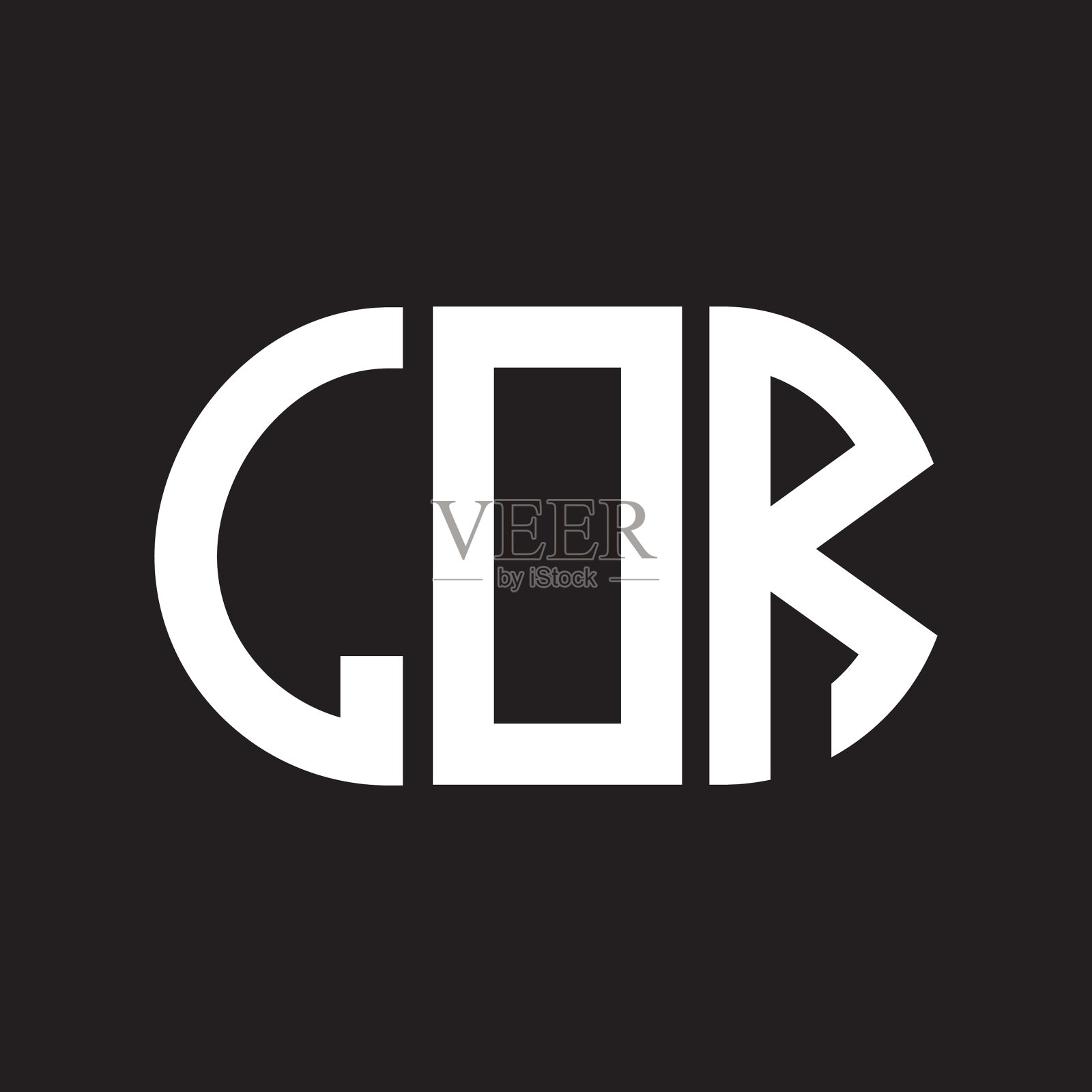 洛尔字母标志设计在黑色背景洛尔插画图片素材