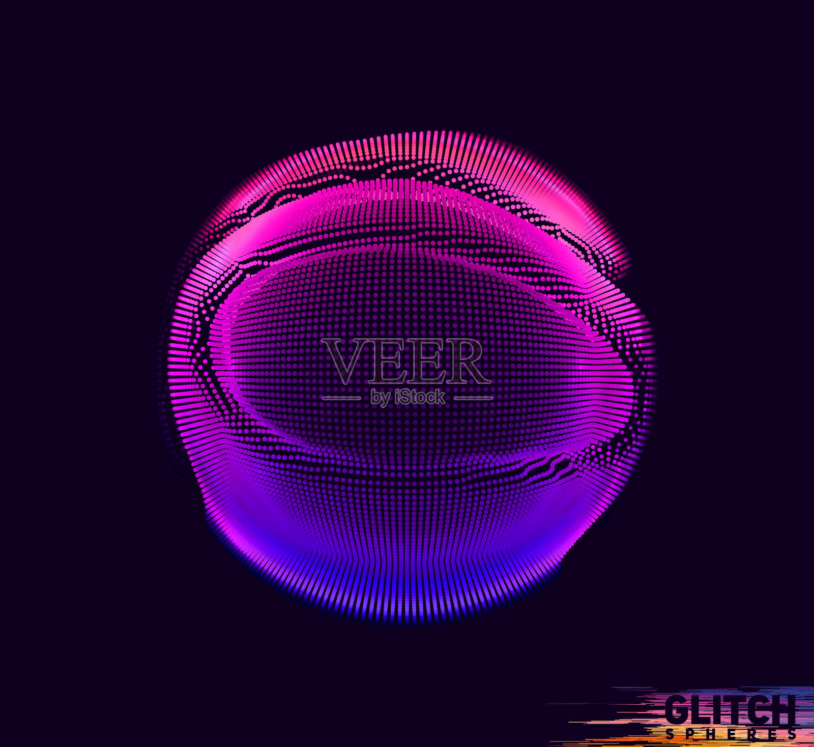 抽象向量彩色网格在黑暗的背景。未来主义风格的名片。的点球插画图片素材