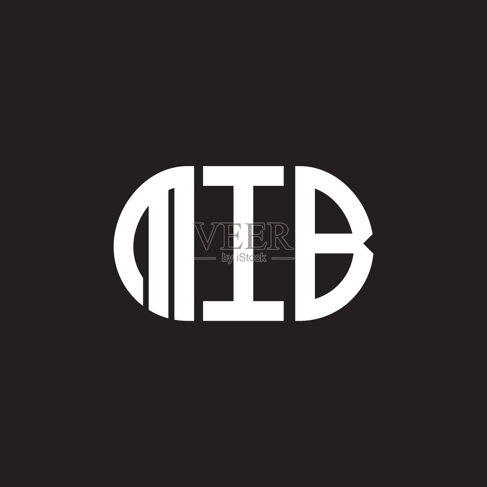 Mib字母logo设计在黑色背景Mib插画图片素材