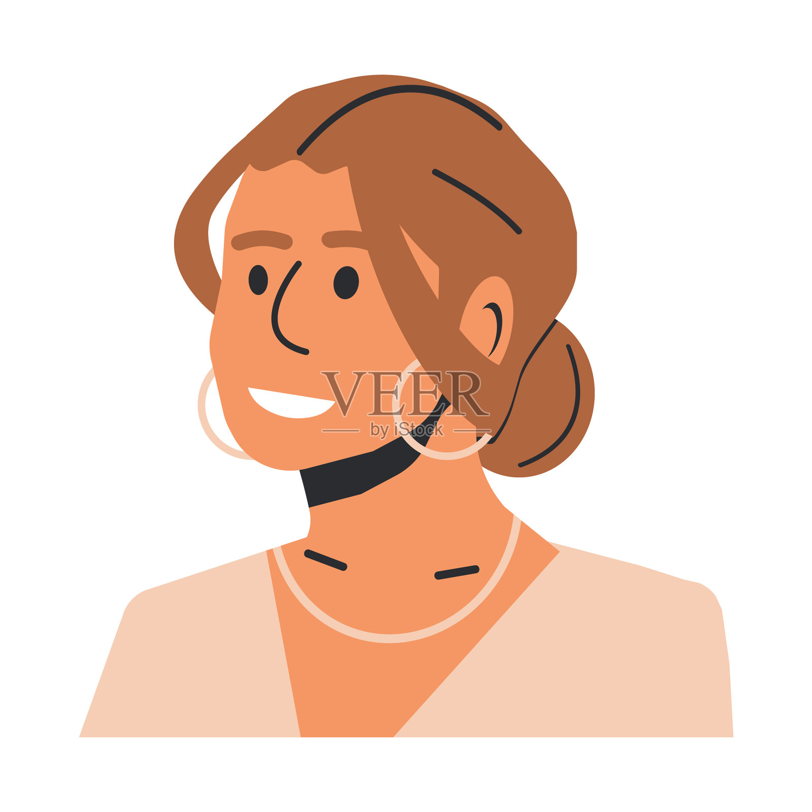 穿着裙子的黑发女人设计元素图片