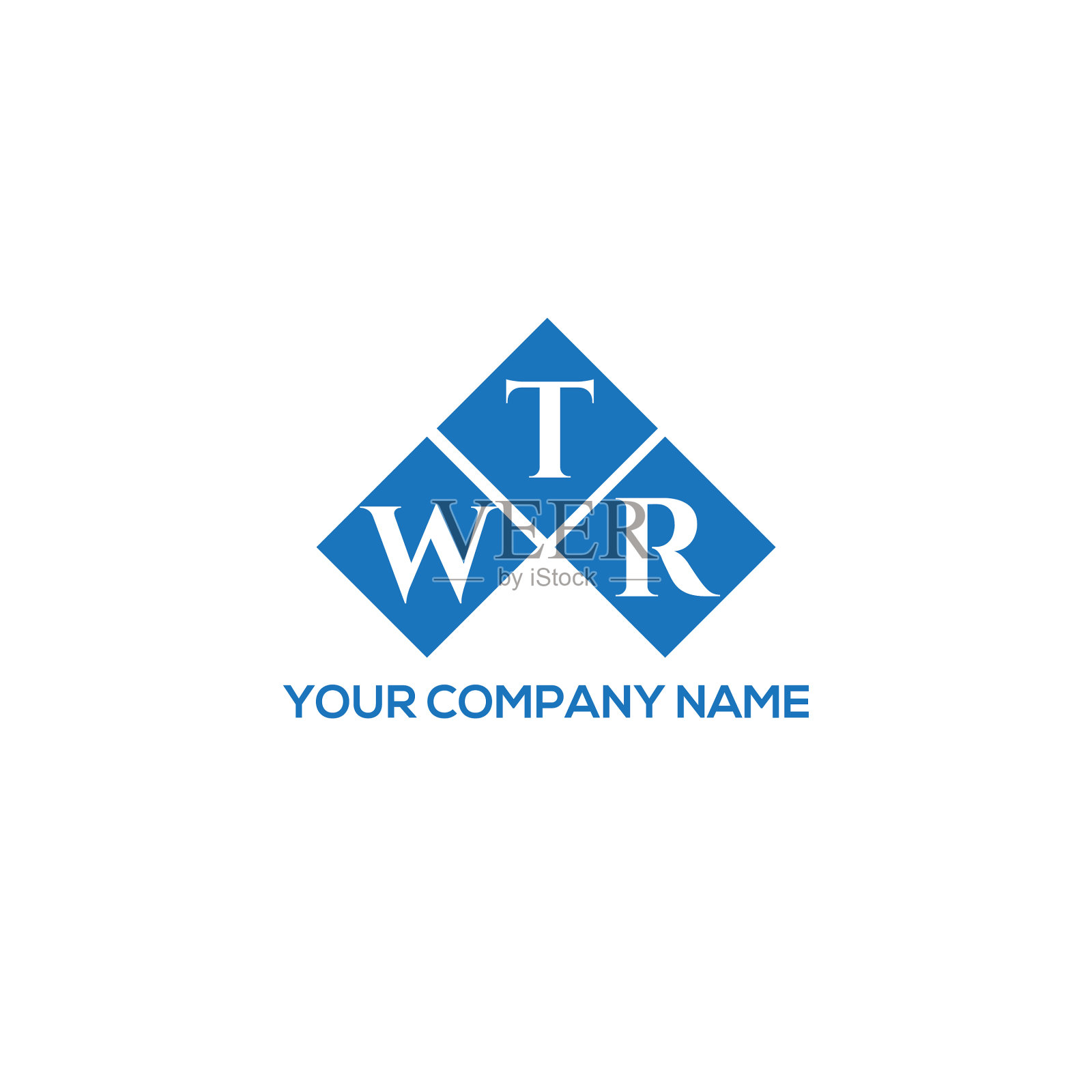 WTR字母logo设计，白底WTR插画图片素材