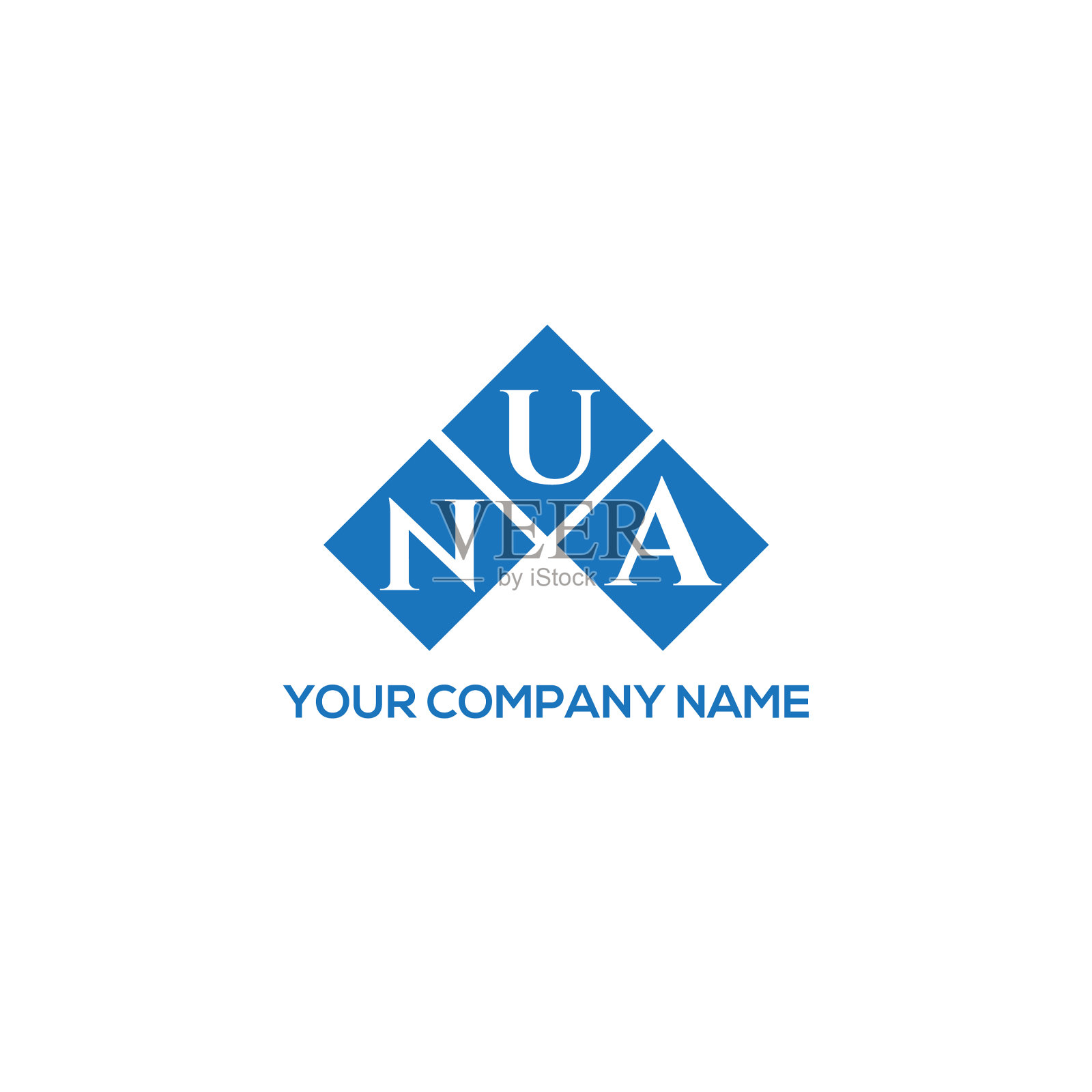 Nua字母logo设计在白底Nua上插画图片素材