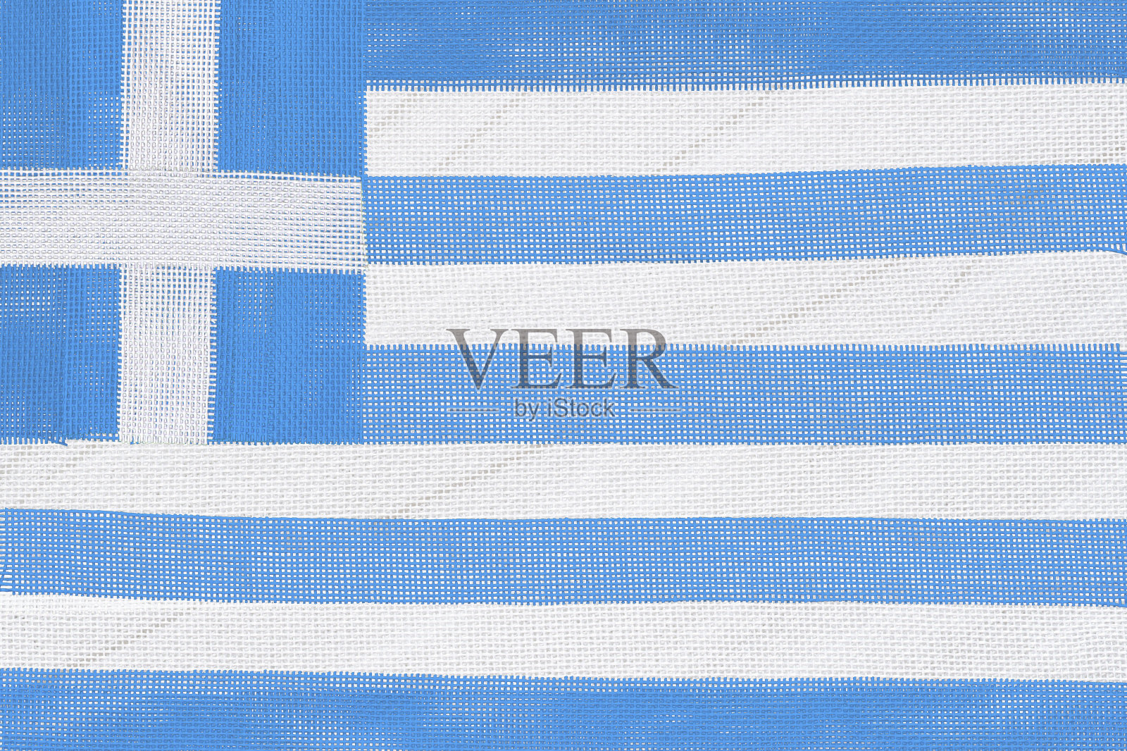 用医用绷带做的希腊国旗。国家卫生保健主题的背景。照片摄影图片